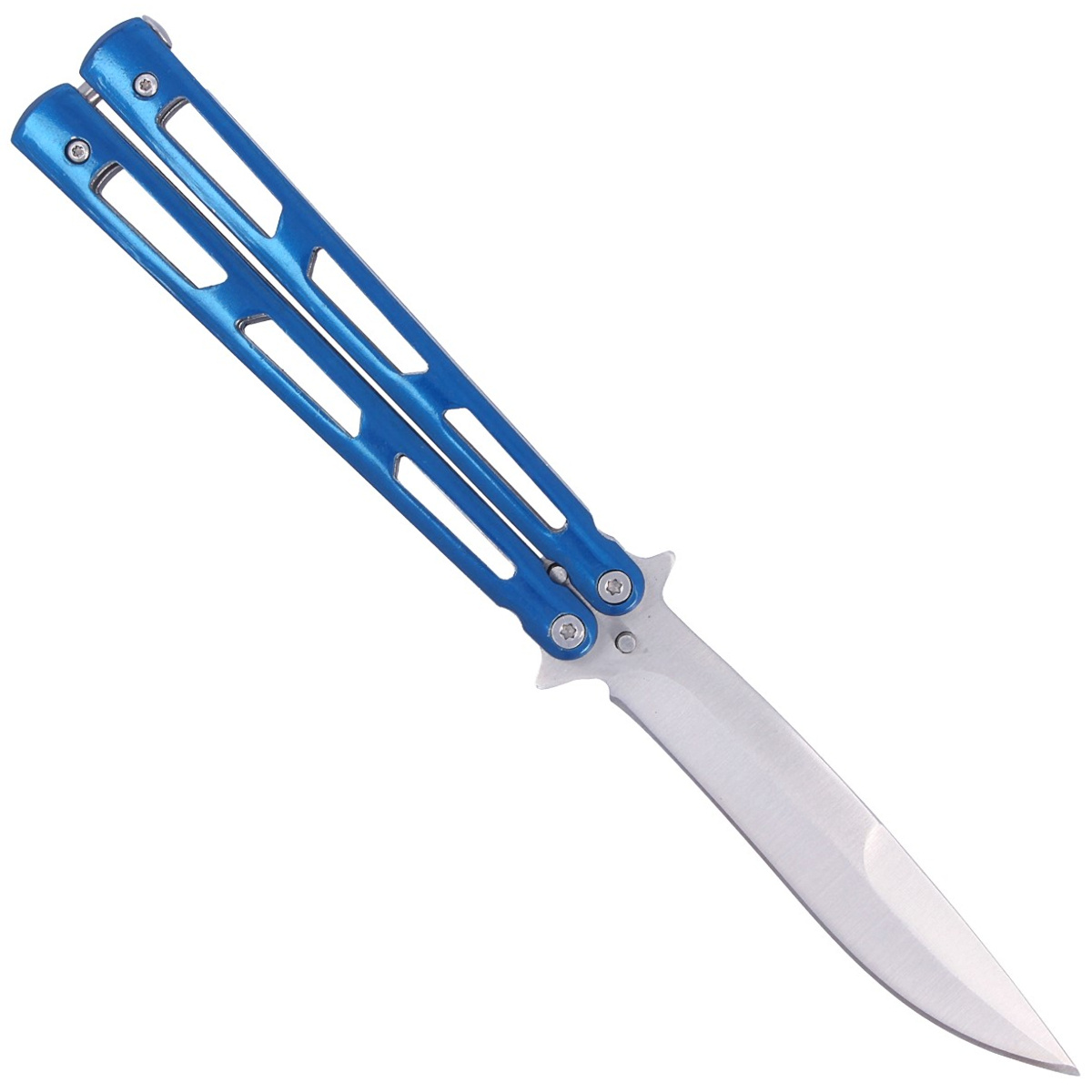 Nóż składany motylek Martinez Albainox Balisong Blue Steel, Satin Finish (02143) 3 jpg