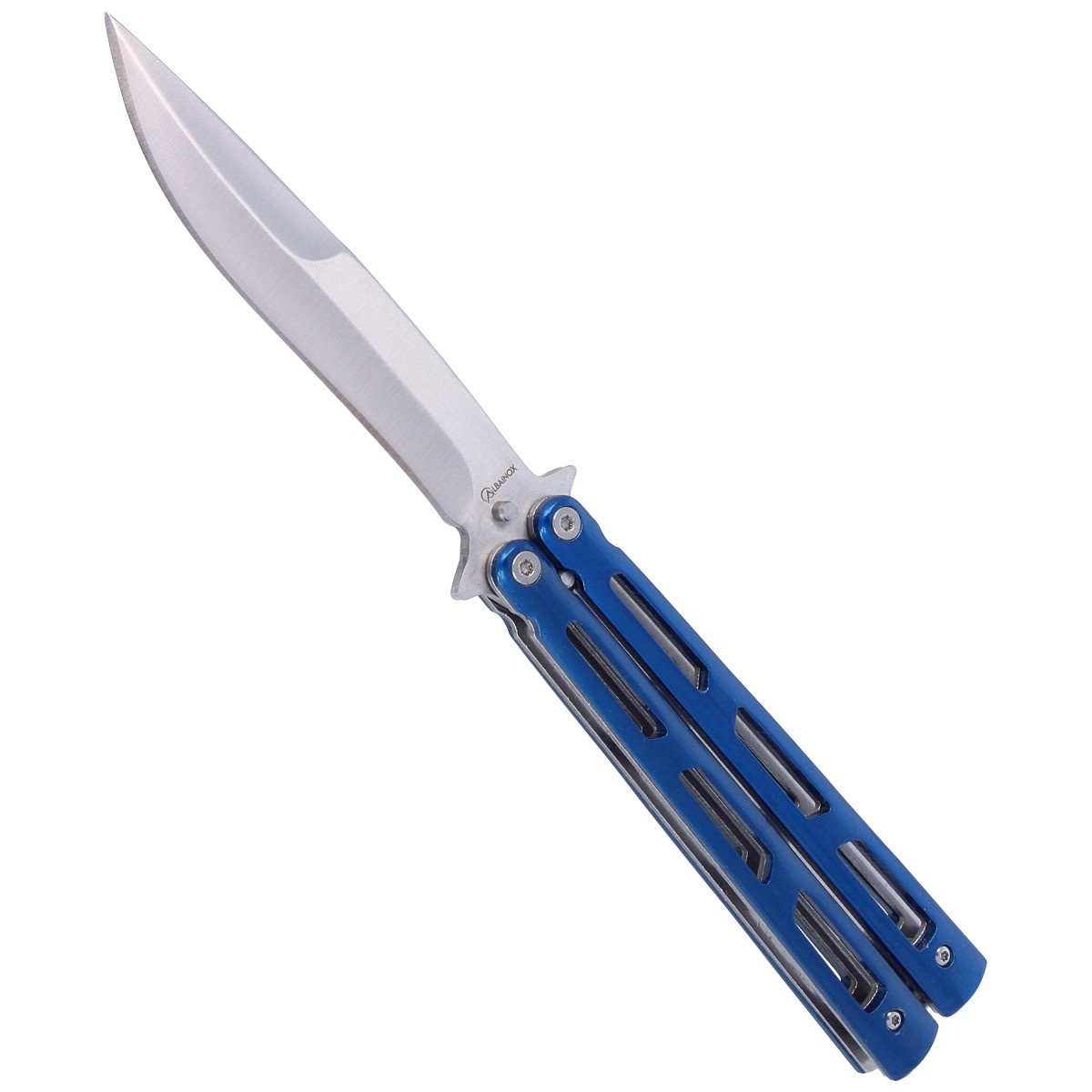 Nóż składany motylek Martinez Albainox Balisong Blue Steel, Satin Finish (02143) 4 jpg