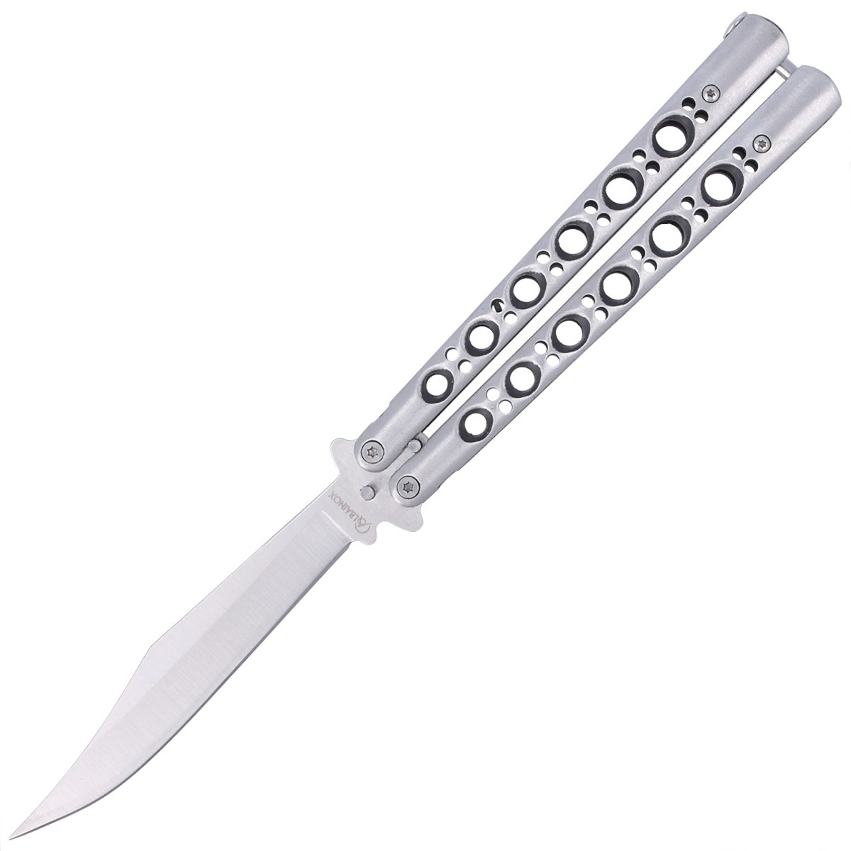 Nóż składany motylek Martinez Albainox Holes Balisong Steel, Satin Finish (02121) 1 jpg