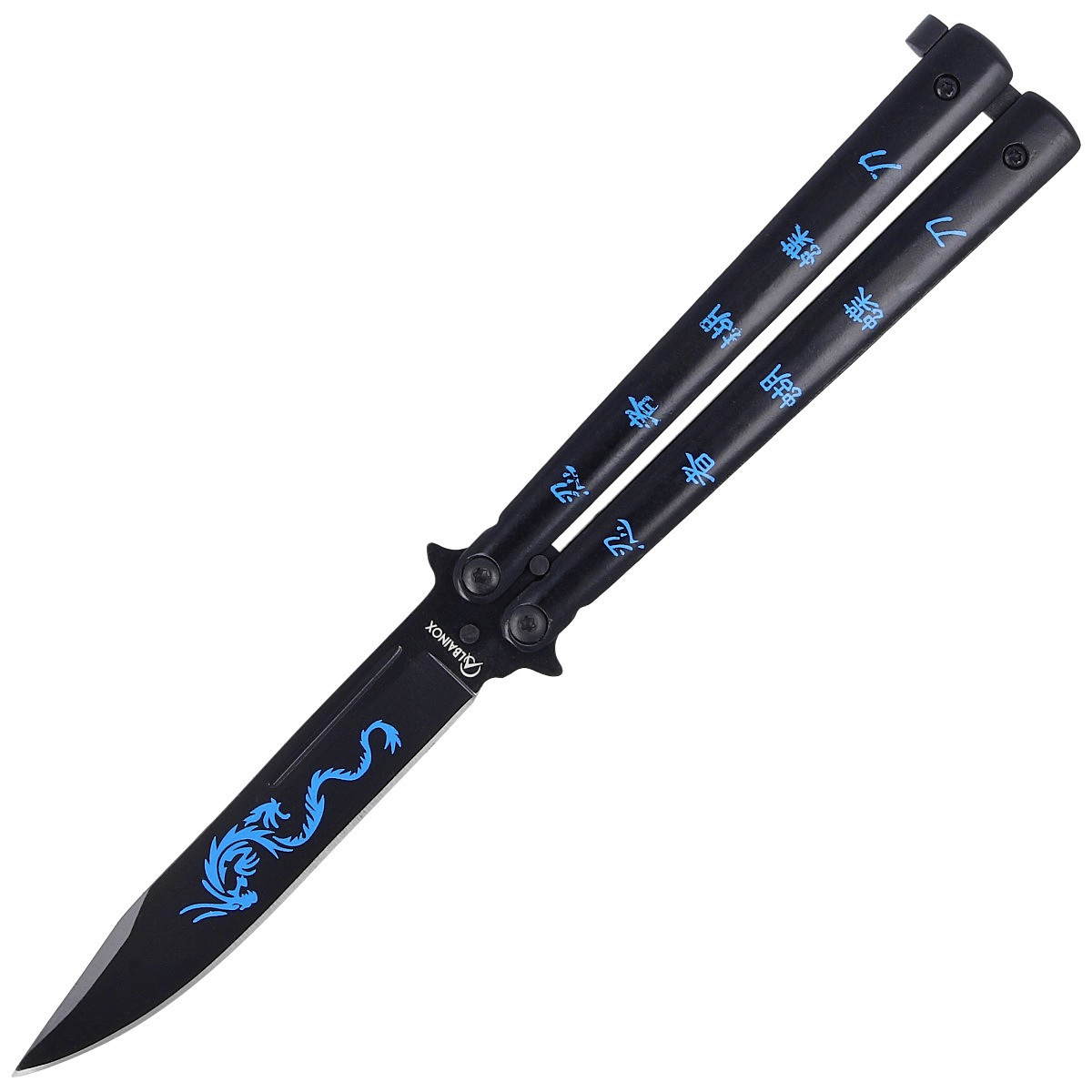 Nóż składany motylek Martinez Albainox Balisong Night Fighter II, Black Decorated (02104) 1 jpg