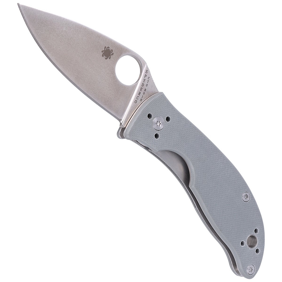 Nóż składany Spyderco Alcyone G-10 Grey, CTS BD1N Plain (C222GPGY) 4 jpg