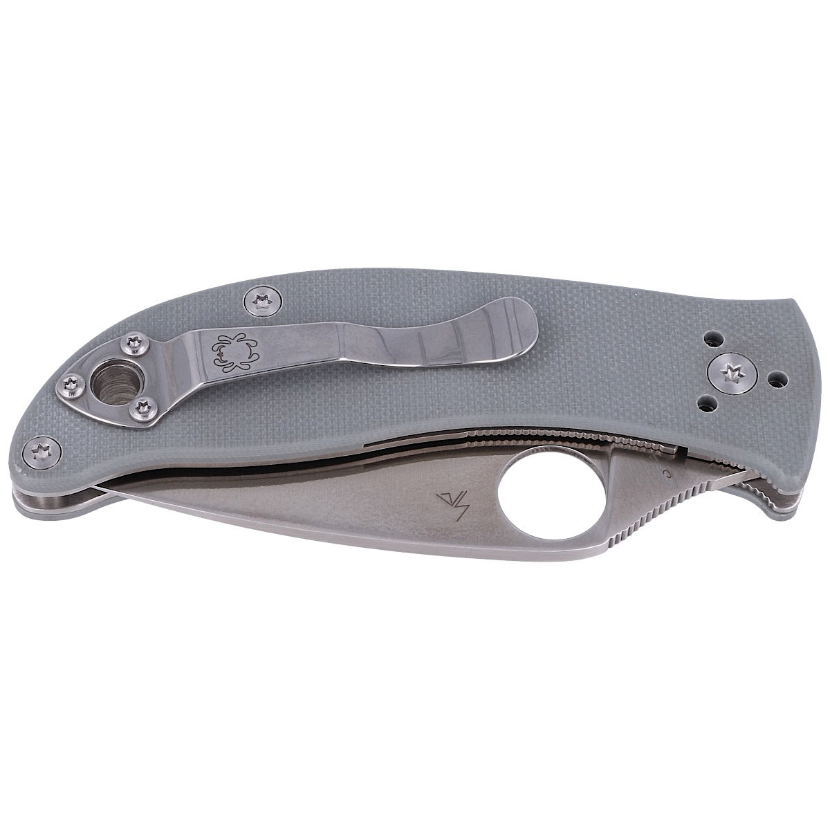 Nóż składany Spyderco Alcyone G-10 Grey, CTS BD1N Plain (C222GPGY) 7 jpg