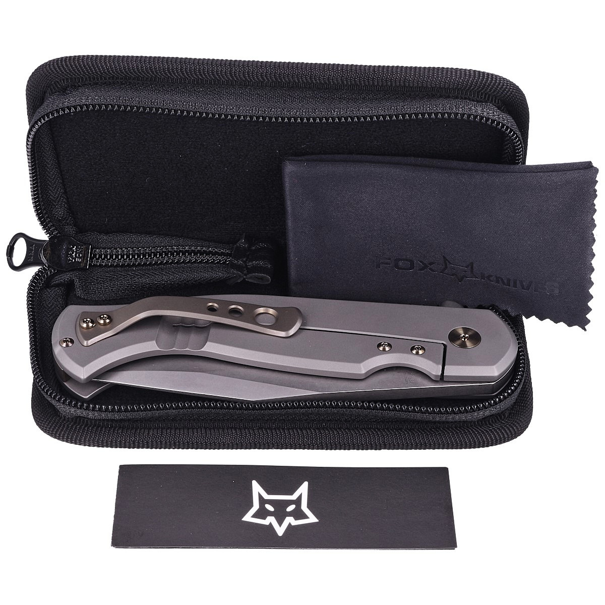 Nóż składany Fox Eastwood Tiger Sandblasted Titanium/CF, Coarse Stonewashed by Gudy Van Poppel (FX-524 TICF) 3 jpg