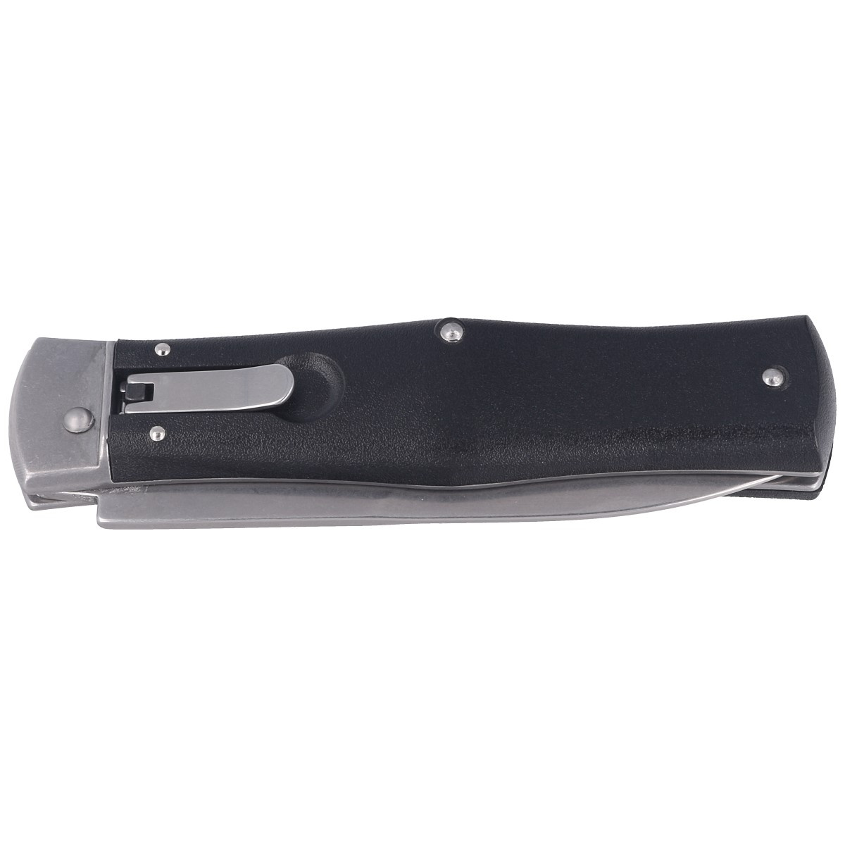 Nóż sprężynowy Mikov Predator Black ABS, Stonewashed N690 (241-BH-1/STN/KLIP) 2 jpg