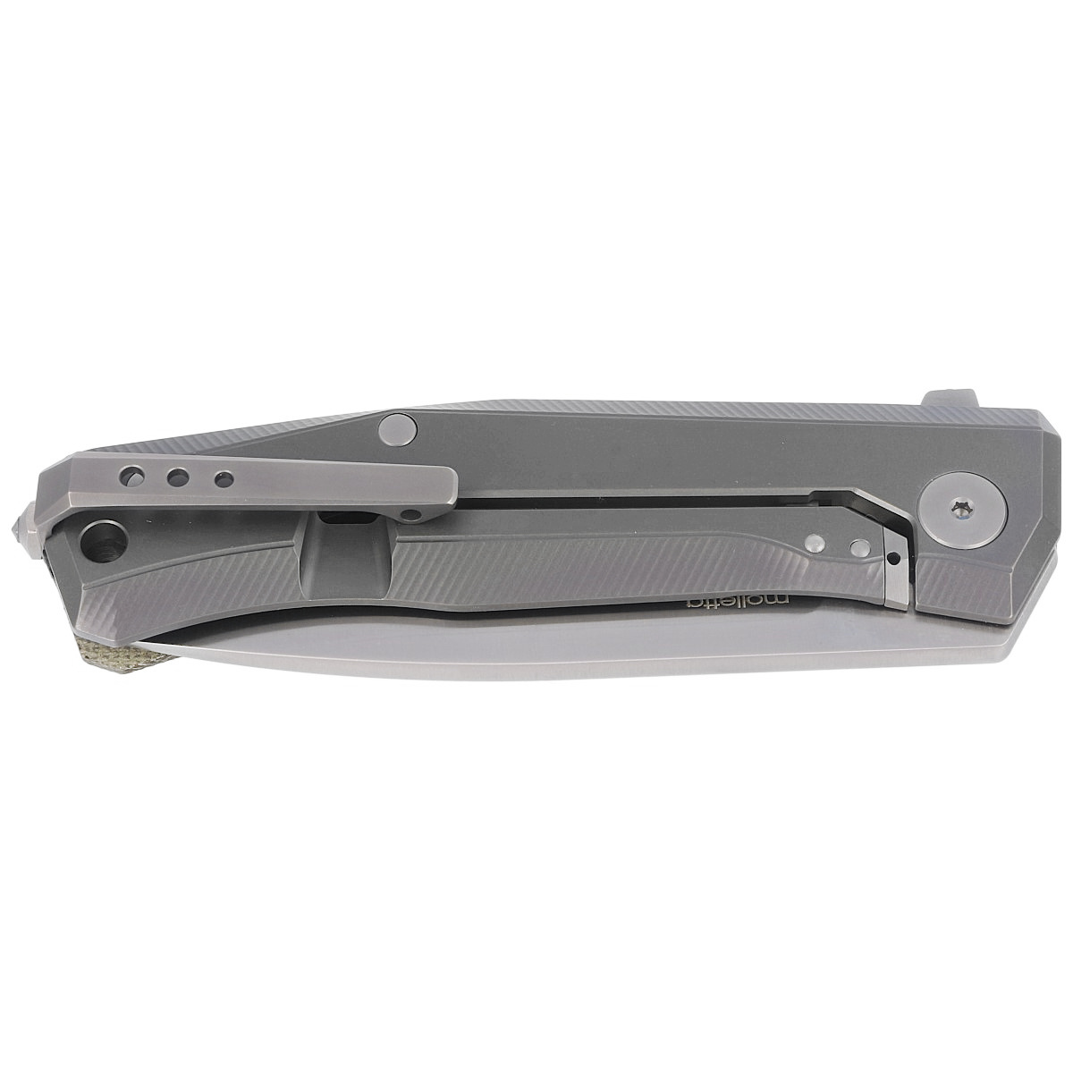 Nóż składany LionSteel Myto, Green Canvas Micarta, Satin M390 by Michele Pensato (MT01 CVG) 7 jpg