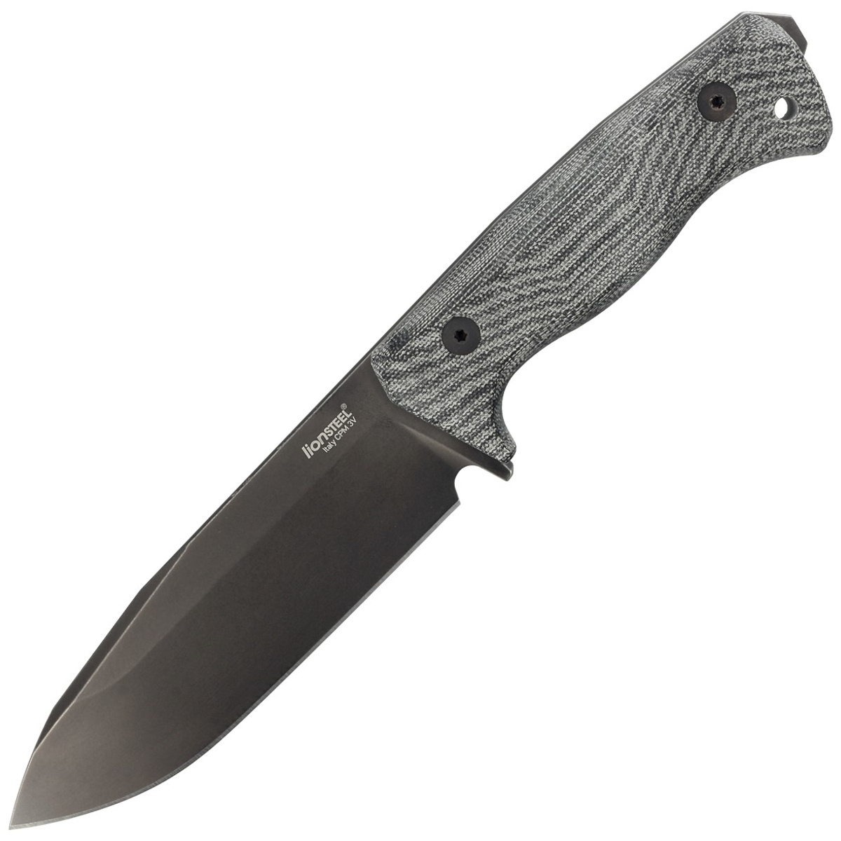 Nóż LionSteel Black Canvas Micarta, Old Black CPM 3V by Molletta (T6B 3V CVB) 1 jpg