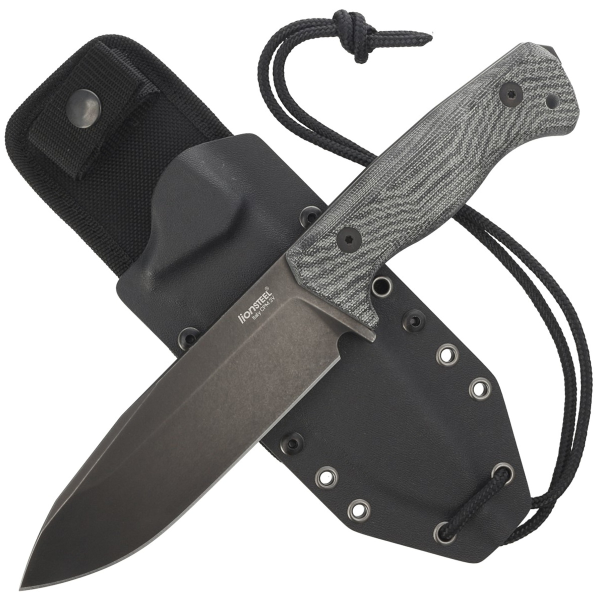 Nóż LionSteel Black Canvas Micarta, Old Black CPM 3V by Molletta (T6B 3V CVB) 2 jpg