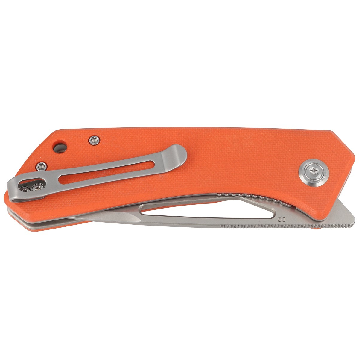 Nóż składany Kubey Thalia Orange G10, Beadblasted D2 (KU331H) 2 jpg