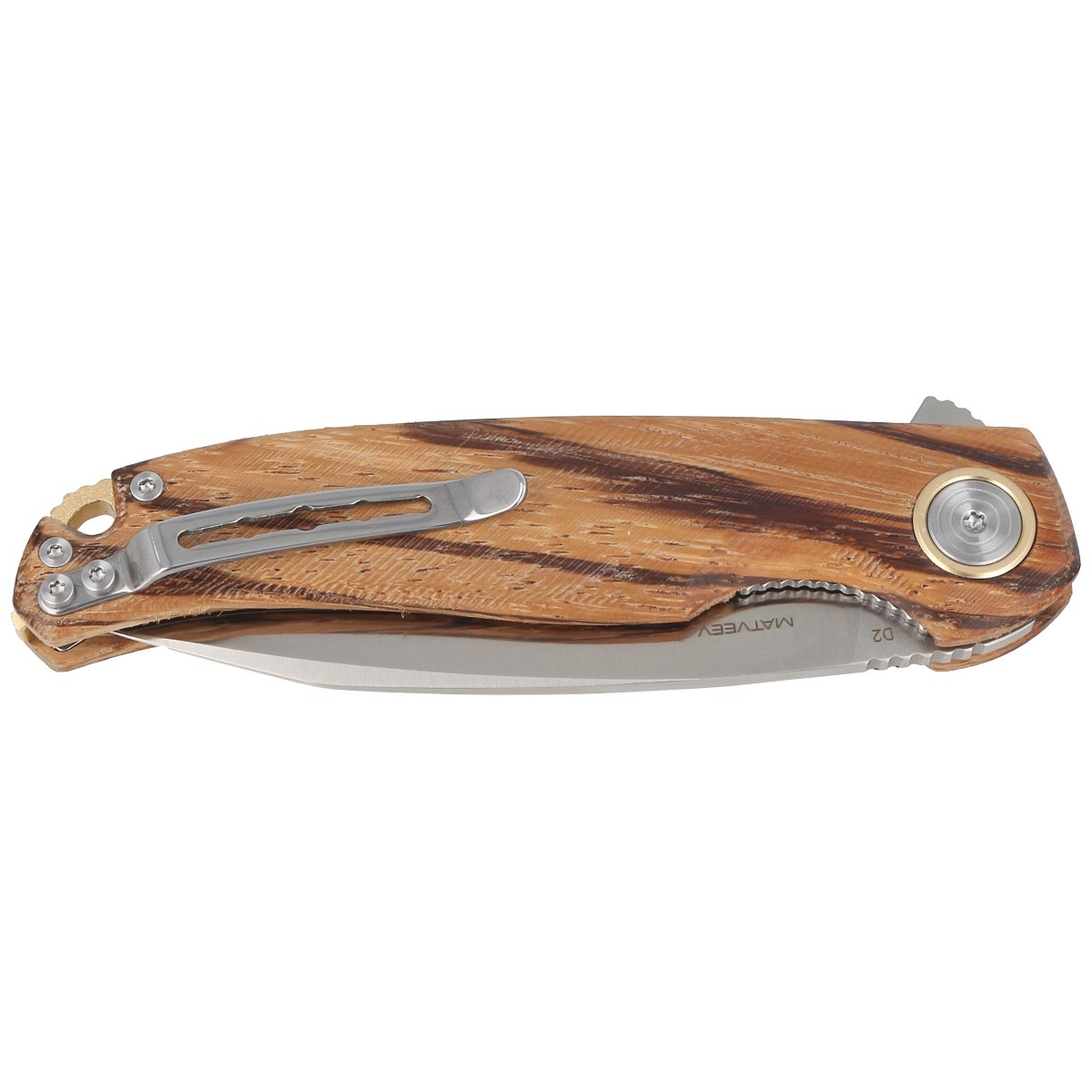 Nóż składany BlackFox Argus Ziricote Wood, Satin D2 by Grigorii Matveev (BF-760 W) 2 jpg