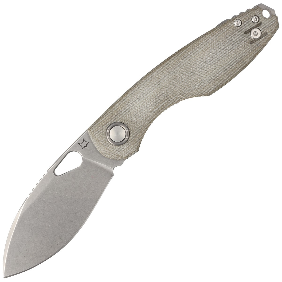 Nóż składany Fox Chilin OD Green Micarta Stonewashed M398 1 jpg