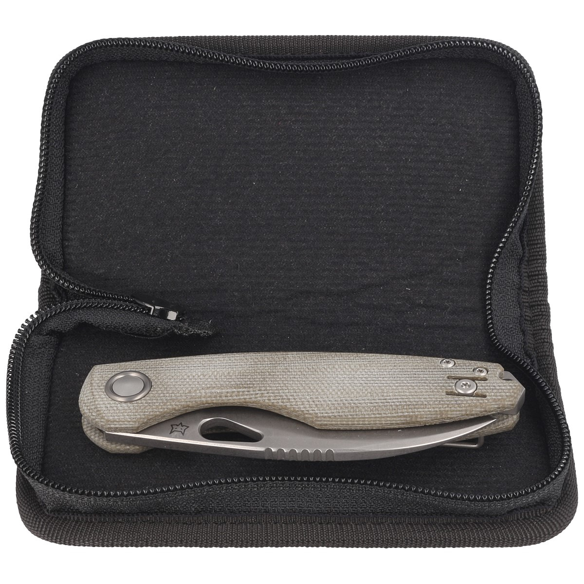 Nóż składany Fox Chilin OD Green Micarta Stonewashed M398 3 jpg