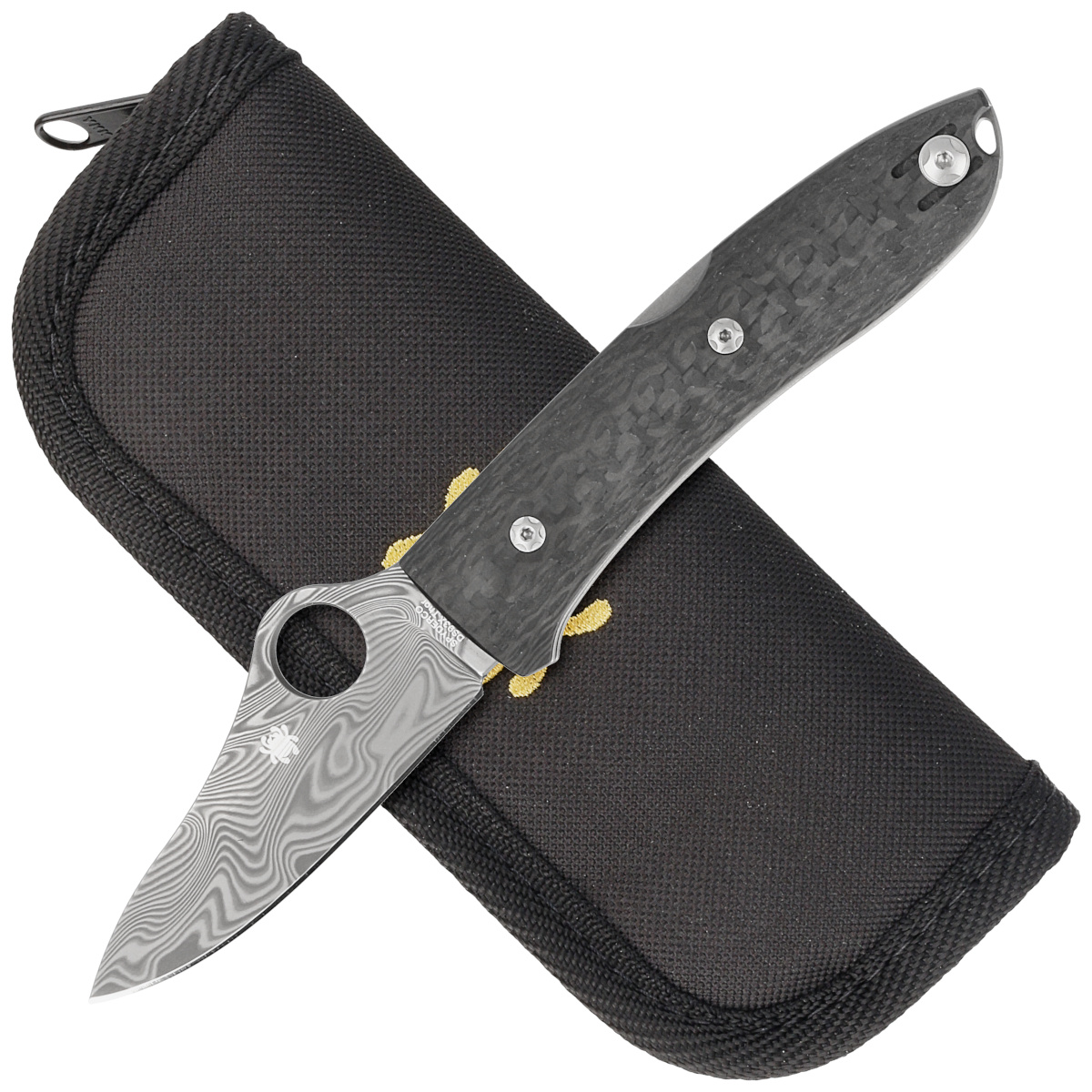Nóż składany Spyderco SpyOpera Sprint Run Carbon Fiber, Damasteel Thor by Massimo Salice Sanna (C255CFPD) 4 jpg