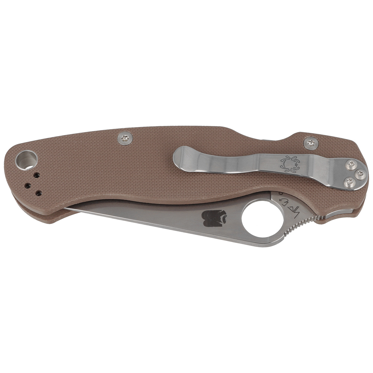 Nóż składany Spyderco Para Military 2 Brown G10, Stonewash CPM 15V Sprint Run (C81GPBN15V2) 2 jpg