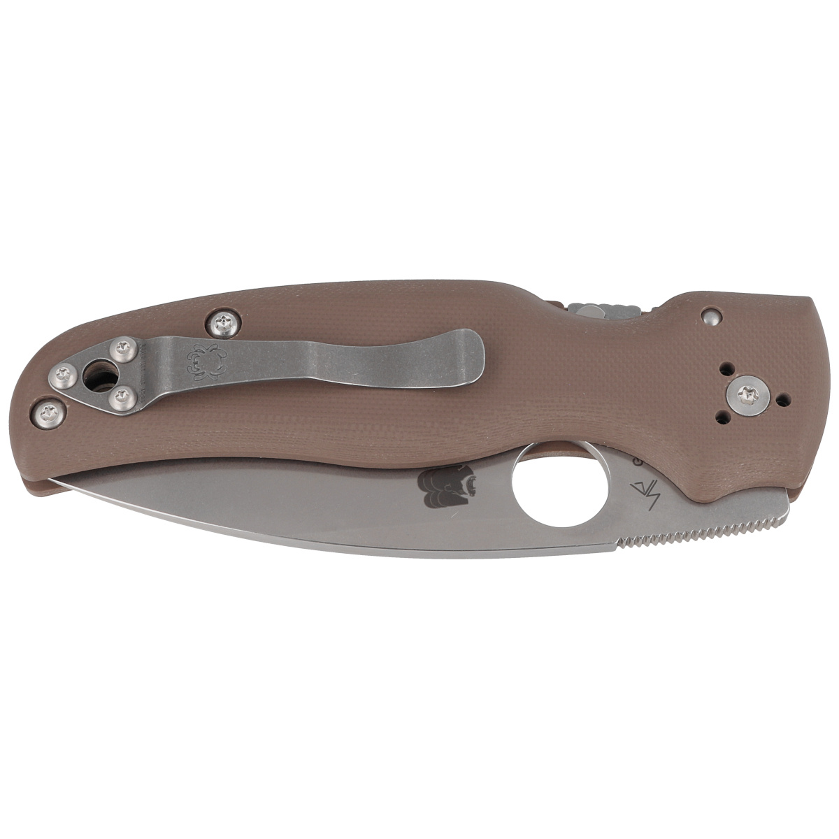 Nóż składany Spyderco Shaman Sprint Run Brown G10, Stonewashed CPM 15V by Sal Glesser (C229GPBN15V) 2 jpg