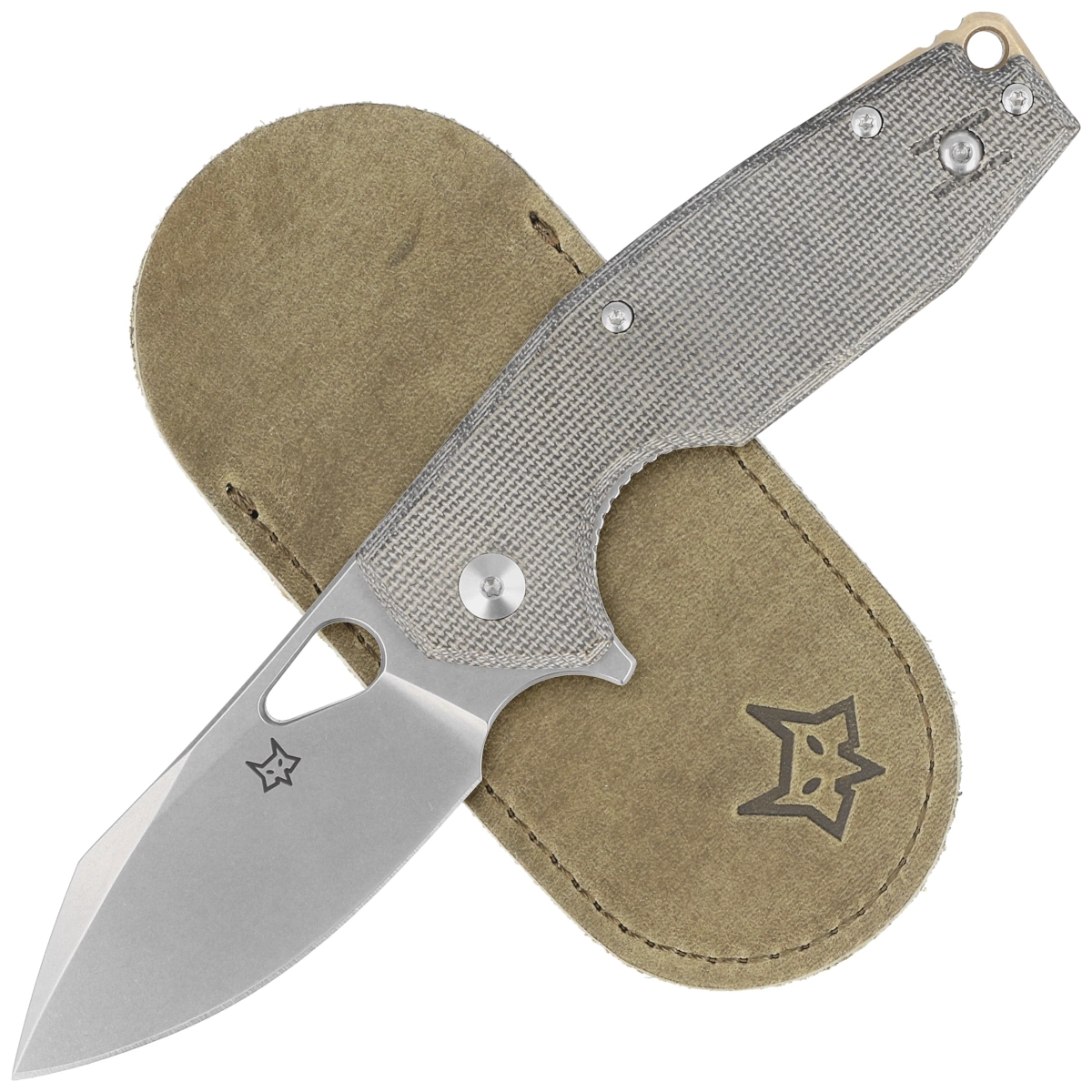 Nóż składany FOX Yaru Green Micarta, Stonewashed M398 by Jesper Voxnæs (FX-527LI MOD) 2 webp