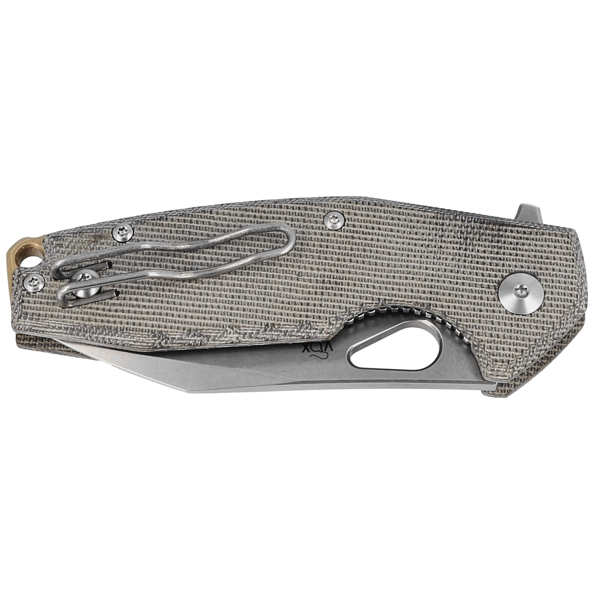 Nóż składany FOX Yaru Green Micarta, Stonewashed M398 by Jesper Voxnæs (FX-527LI MOD) 3 webp