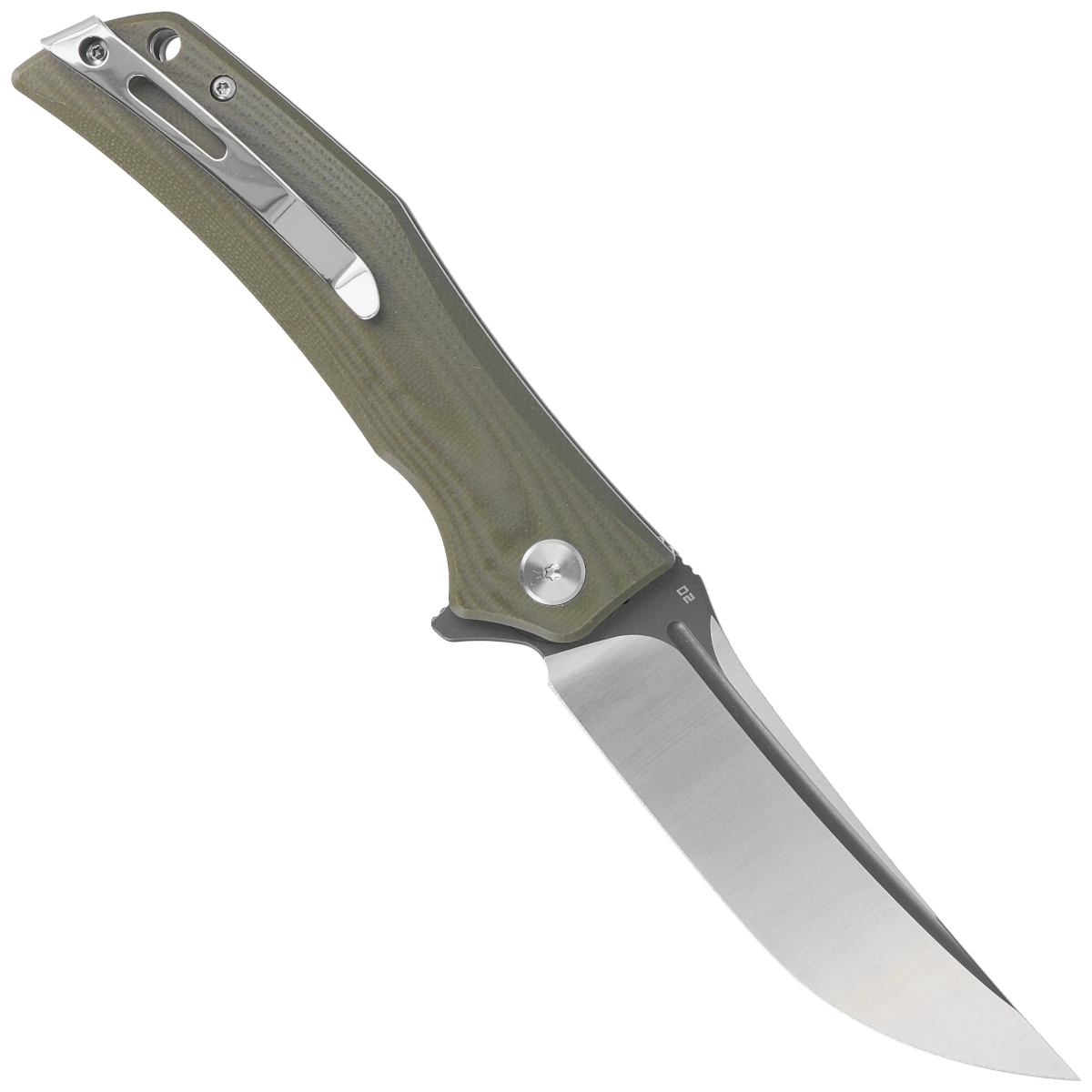 Nóż składany Bestech Scimitar Army Green G10, Gray/Satin D2 (BG05B-2) 2 webp