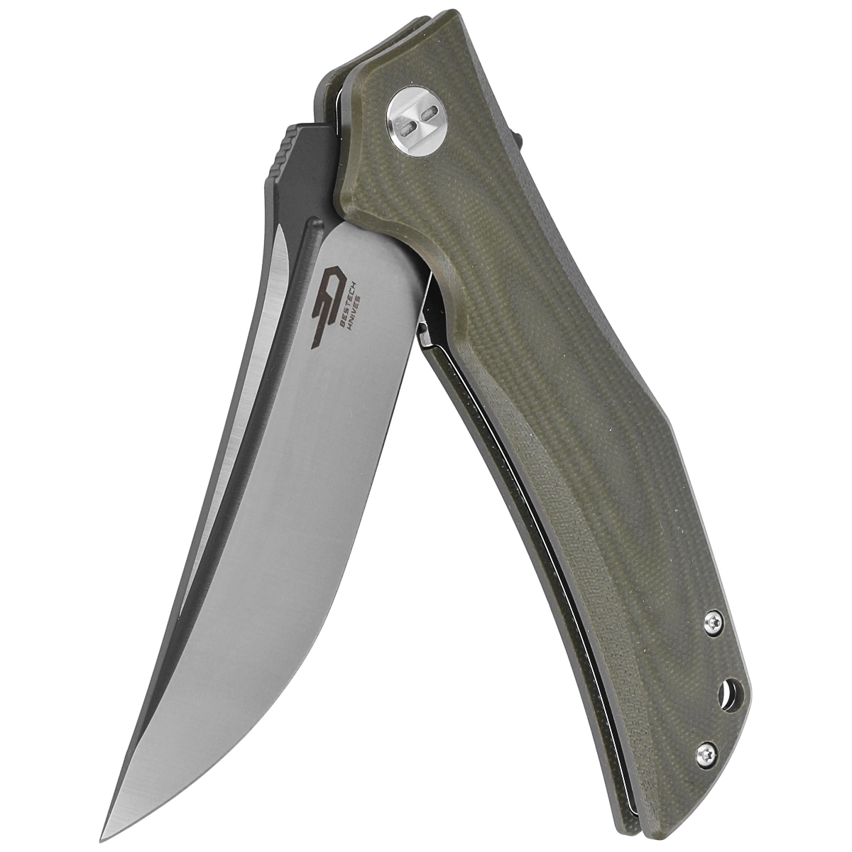Nóż składany Bestech Scimitar Army Green G10, Gray/Satin D2 (BG05B-2) 3 webp
