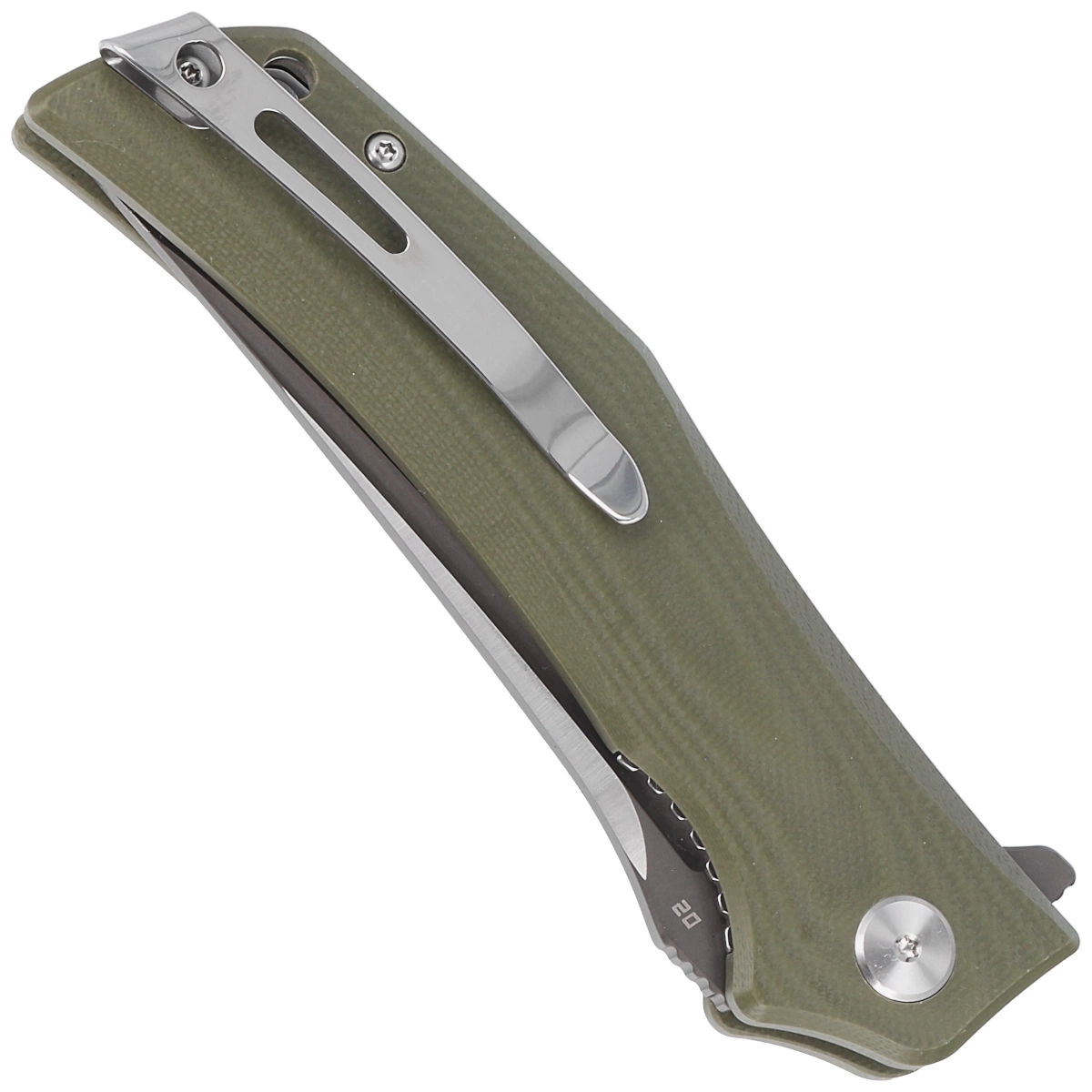 Nóż składany Bestech Scimitar Army Green G10, Gray/Satin D2 (BG05B-2) 4 webp