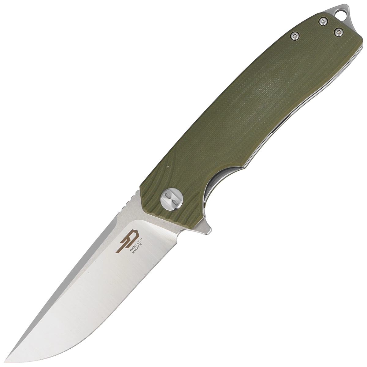 Nóż składany Bestech Lion Army Green G10, Stonewashed/Satin D2 (BG01B) 1 webp