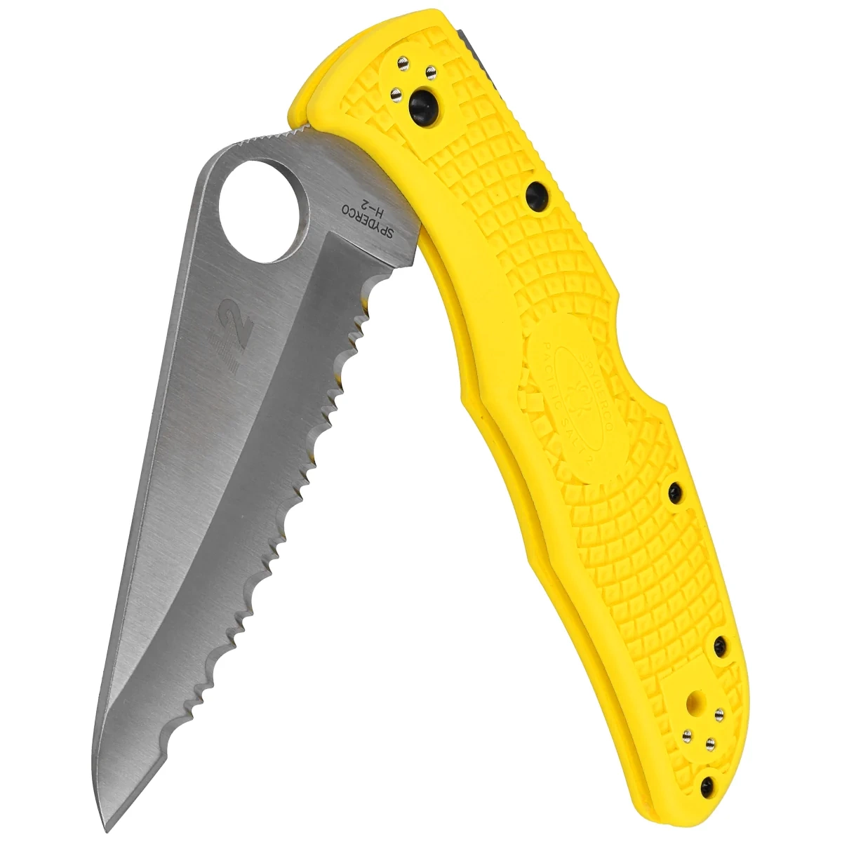 Nóż składany Spyderco Pacific Salt 2 FRN Yellow, Spyder H2 (C91SYL2) 3 webp