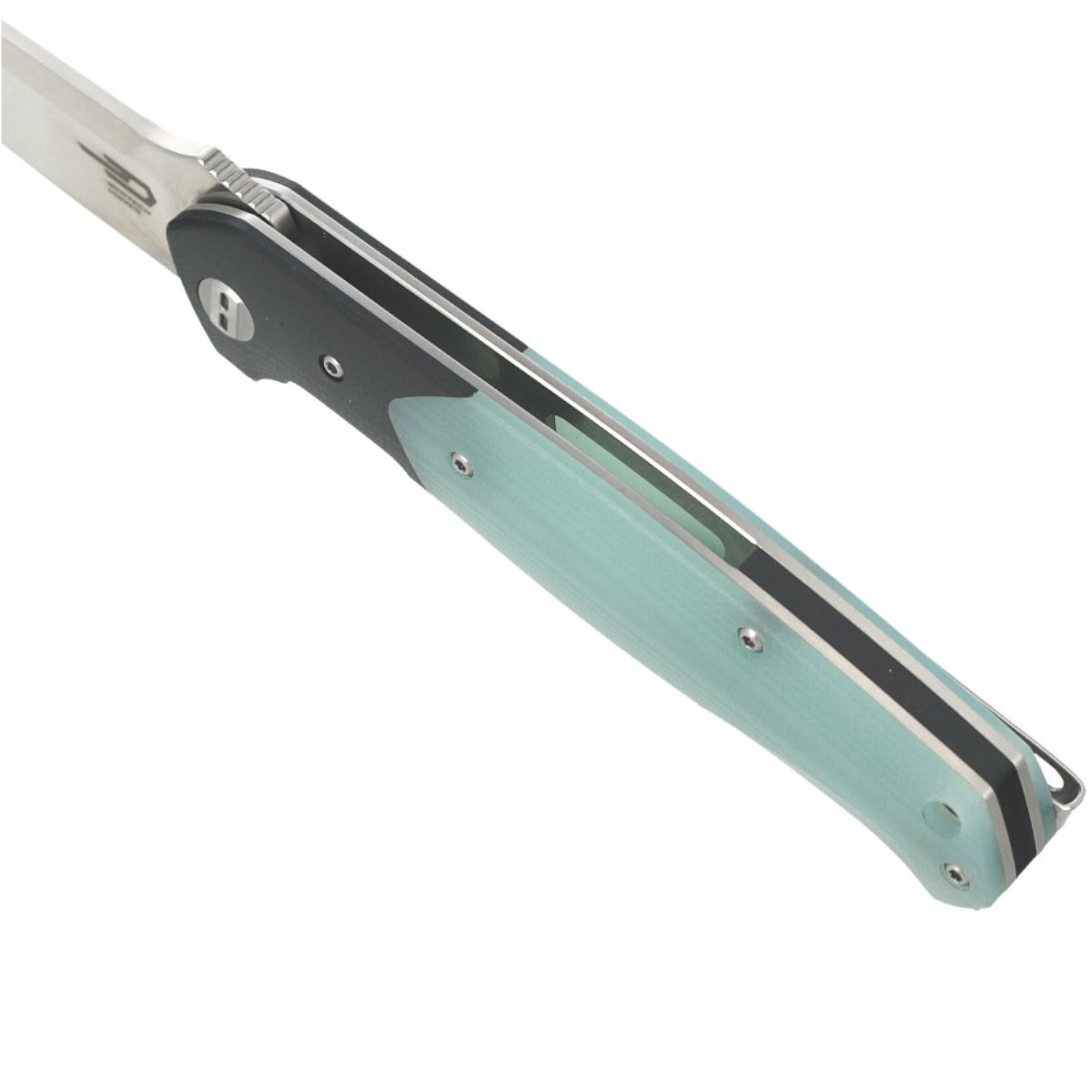Nóż składany Bestech Swordfish Black / Jade G10, Satin D2 (BG03E) 4 jpg