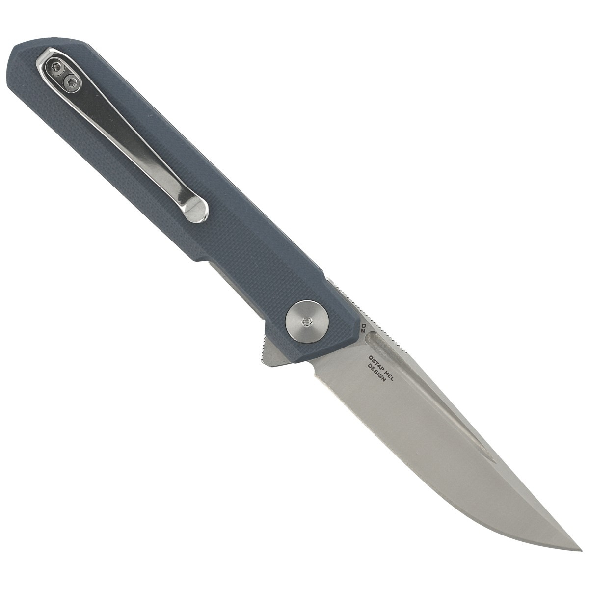 Nóż składany Bestechman Mini Dundee Grey G10, Stonewashed / Satin D2 by Ostap Hel (BMK03D) 3 jpg