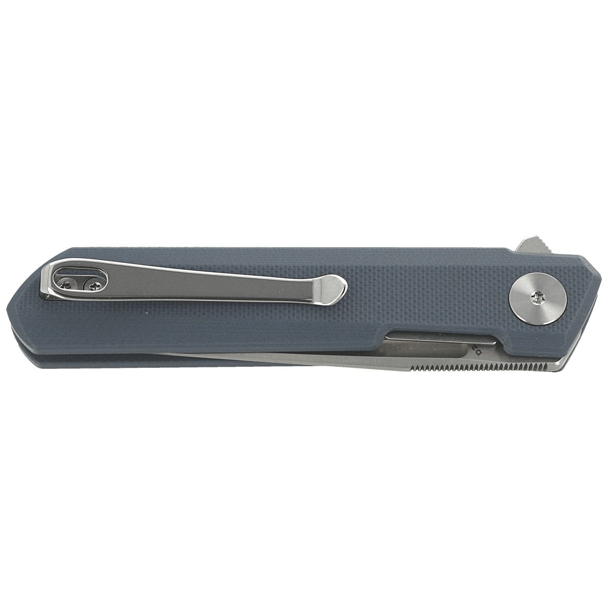 Nóż składany Bestechman Mini Dundee Grey G10, Stonewashed / Satin D2 by Ostap Hel (BMK03D) 7 jpg