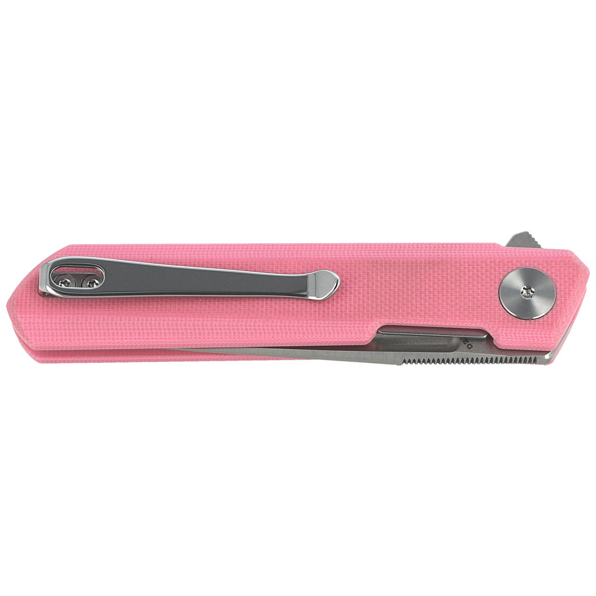 Nóż składany Bestechman Mini Dundee Pink G10, Stonewashed / Satin D2 by Ostap Hel (BMK03B) 7 jpg