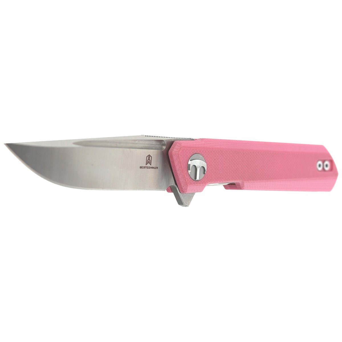 Nóż składany Bestechman Mini Dundee Pink G10, Stonewashed / Satin D2 by Ostap Hel (BMK03B) 2 jpg