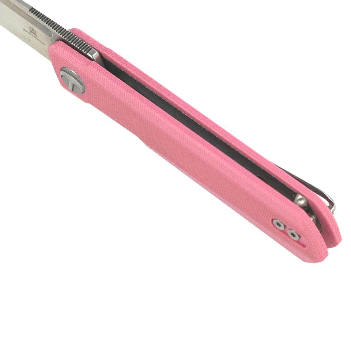 Nóż składany Bestechman Mini Dundee Pink G10, Stonewashed / Satin D2 by Ostap Hel (BMK03B) 4 jpg