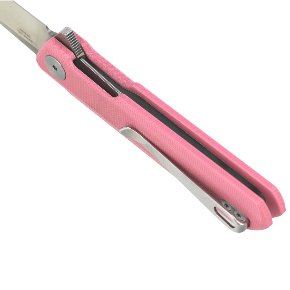 Nóż składany Bestechman Mini Dundee Pink G10, Stonewashed / Satin D2 by Ostap Hel (BMK03B) 5 jpg