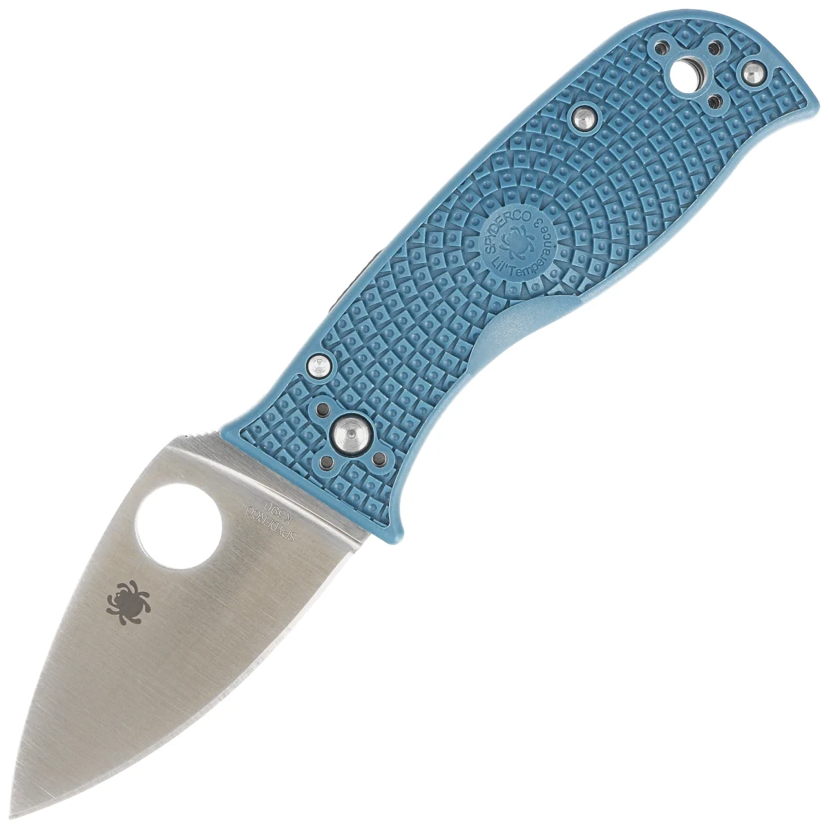 Nóż składany Spyderco Lil' Temperance 3 Lightweight Blue FRN, Satin Plain K390 by Sal Glesser (C69PBL3K390) 1 webp