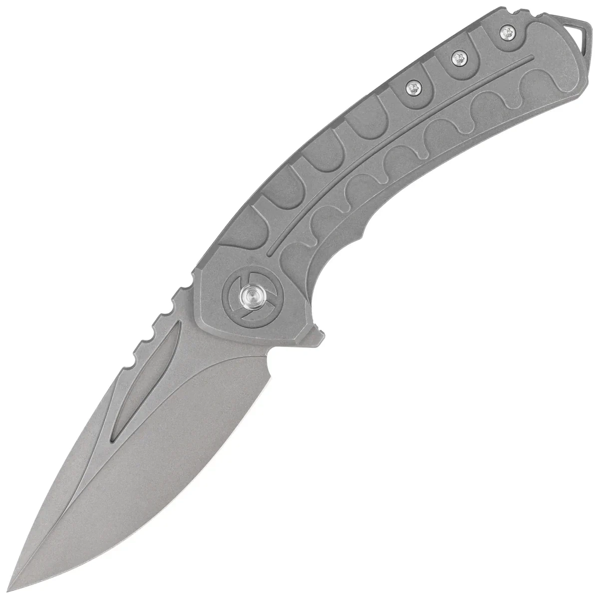 Nóż składany Bestech Buwaya Dark Bead Blast Titanium, Dark Bead Blast M390 by Kombou (BT2203A) 1 webp