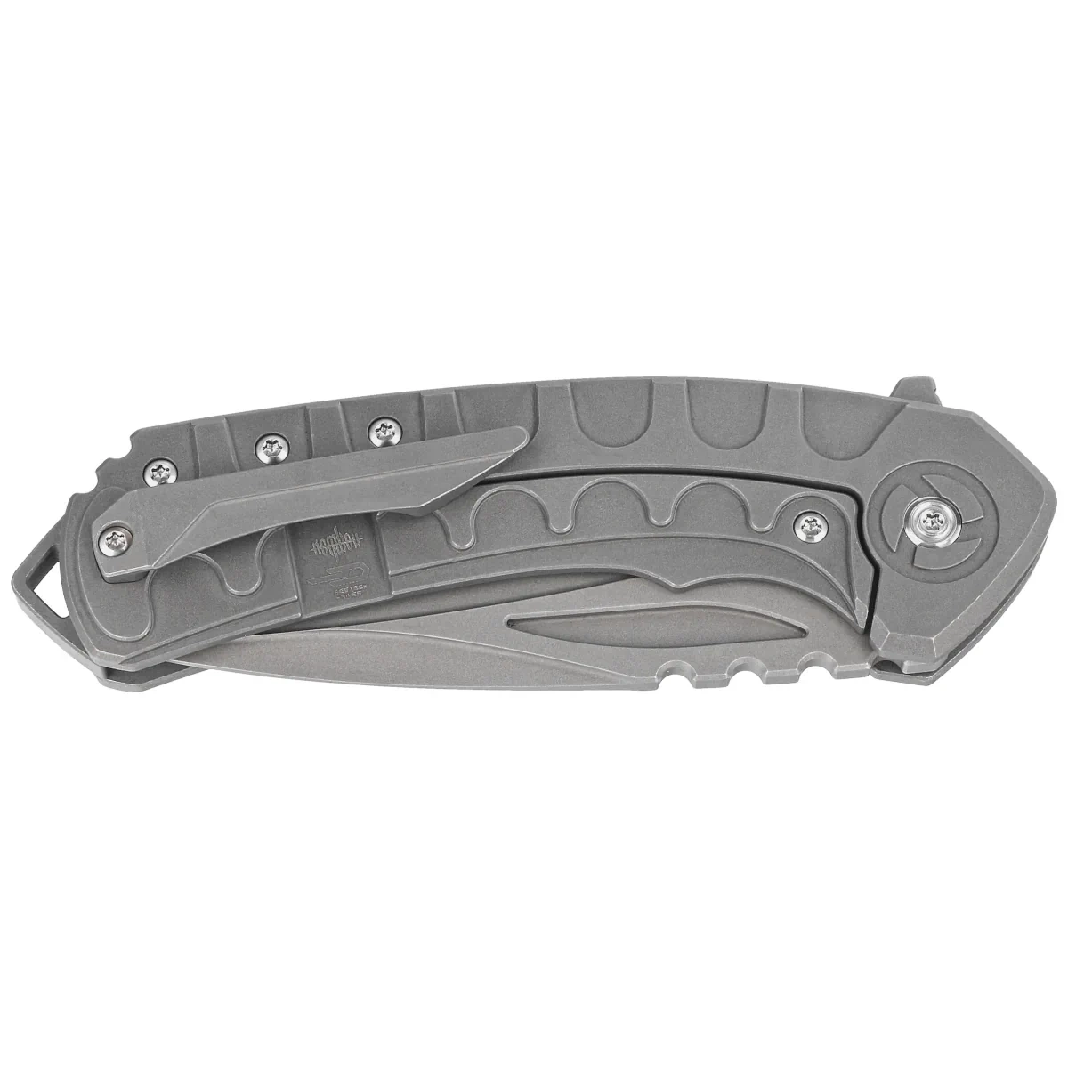 Nóż składany Bestech Buwaya Dark Bead Blast Titanium, Dark Bead Blast M390 by Kombou (BT2203A) 2 webp