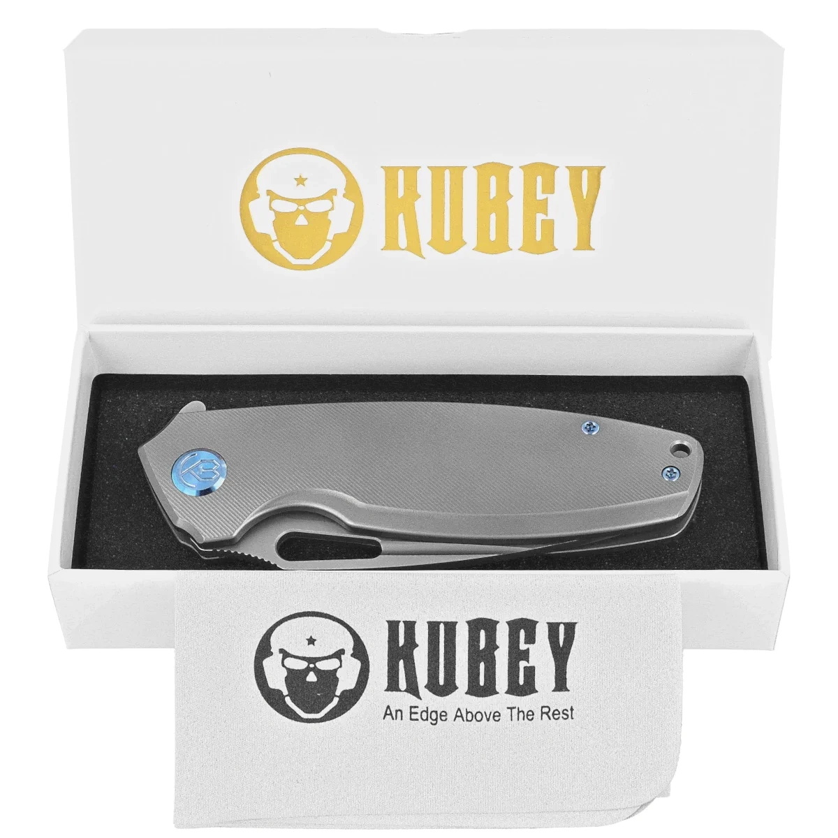Nóż składany Kubey Tityus KB360A Gray Titanium, Bead Blasted 14C28N 3 webp