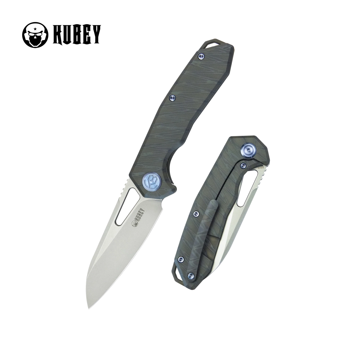 Nóż składany Kubey Vagrant Flamed Titanium, Beadblasted CPM S35VN by Maksim Tkachuk (KB284E) 1 webp