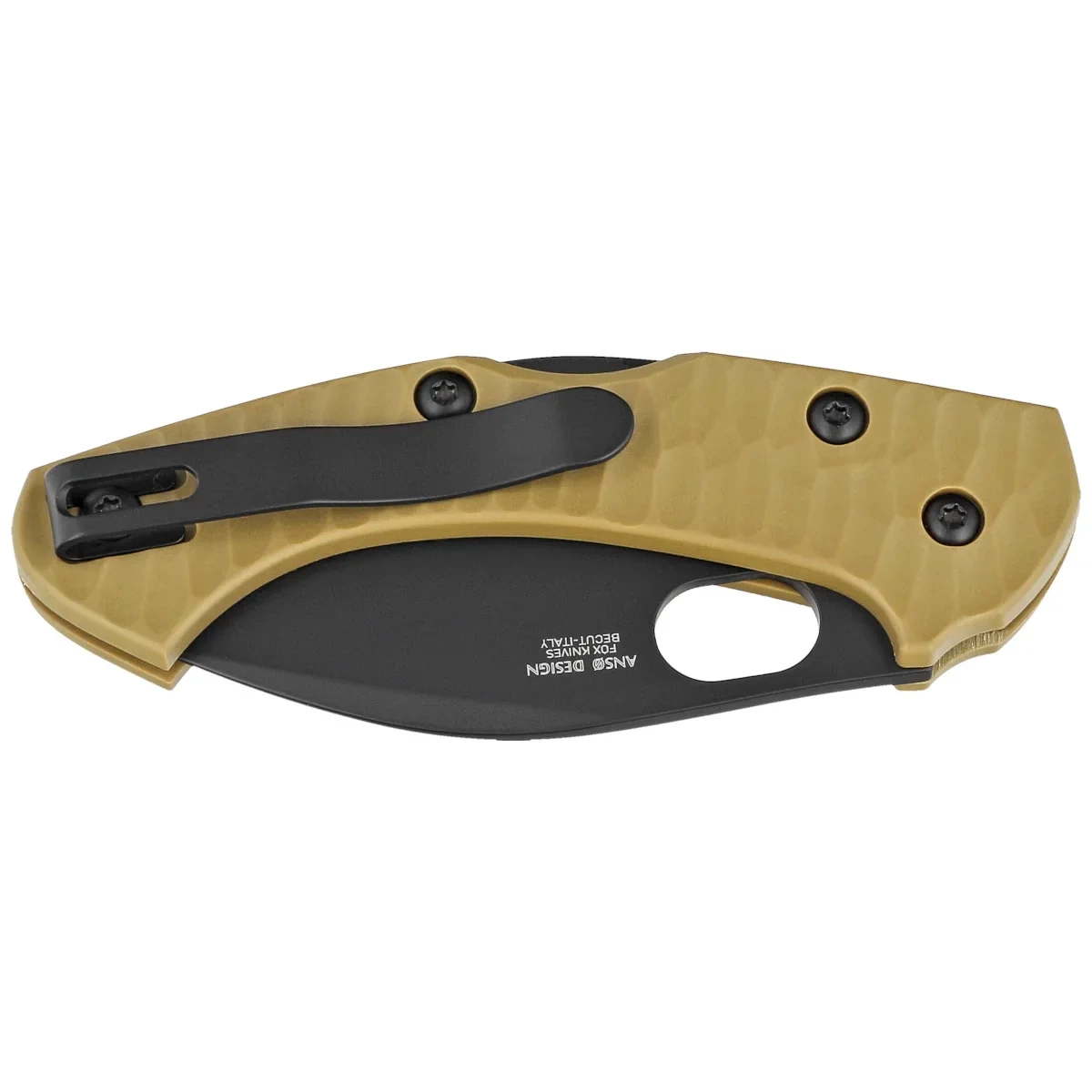 Nóż składany Fox Zero 2.0 Desert Warrior OD Green FRN, Black Top Shield Becut by Jens Ansø (FX-311 OD) 2 webp