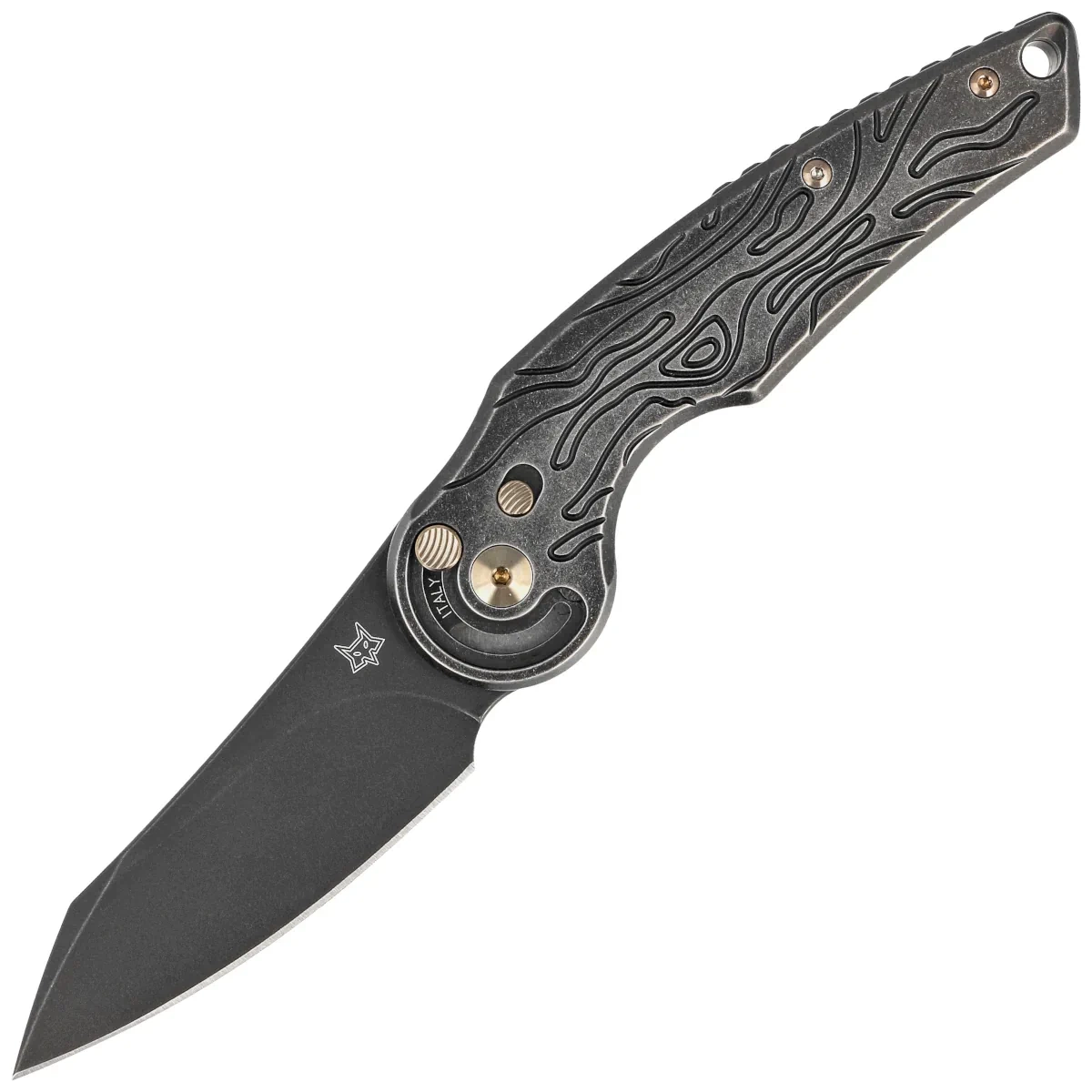 Nóż składany Fox Jupiter Black Titanium, Stonewashed PVD M390 by Denis Simonutti (FX-555 TIBR) 1 webp