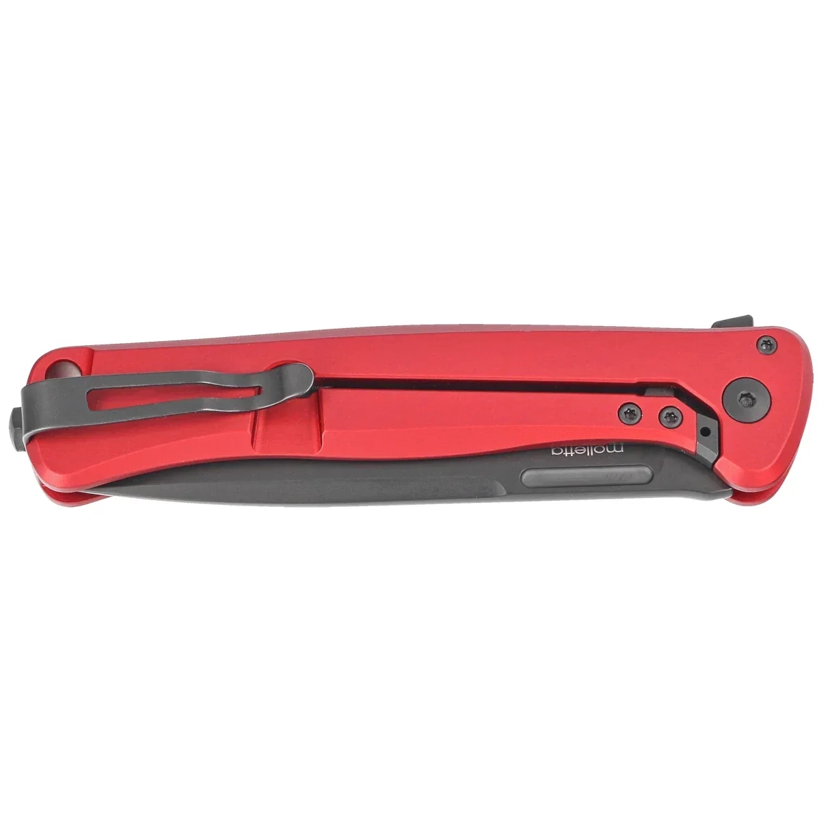 Nóż składany LionSteel Skinny Red Aluminium/Black Canvas Micarta, Old Black MagnaCut by Molletta (SK01A RB) 2 webp