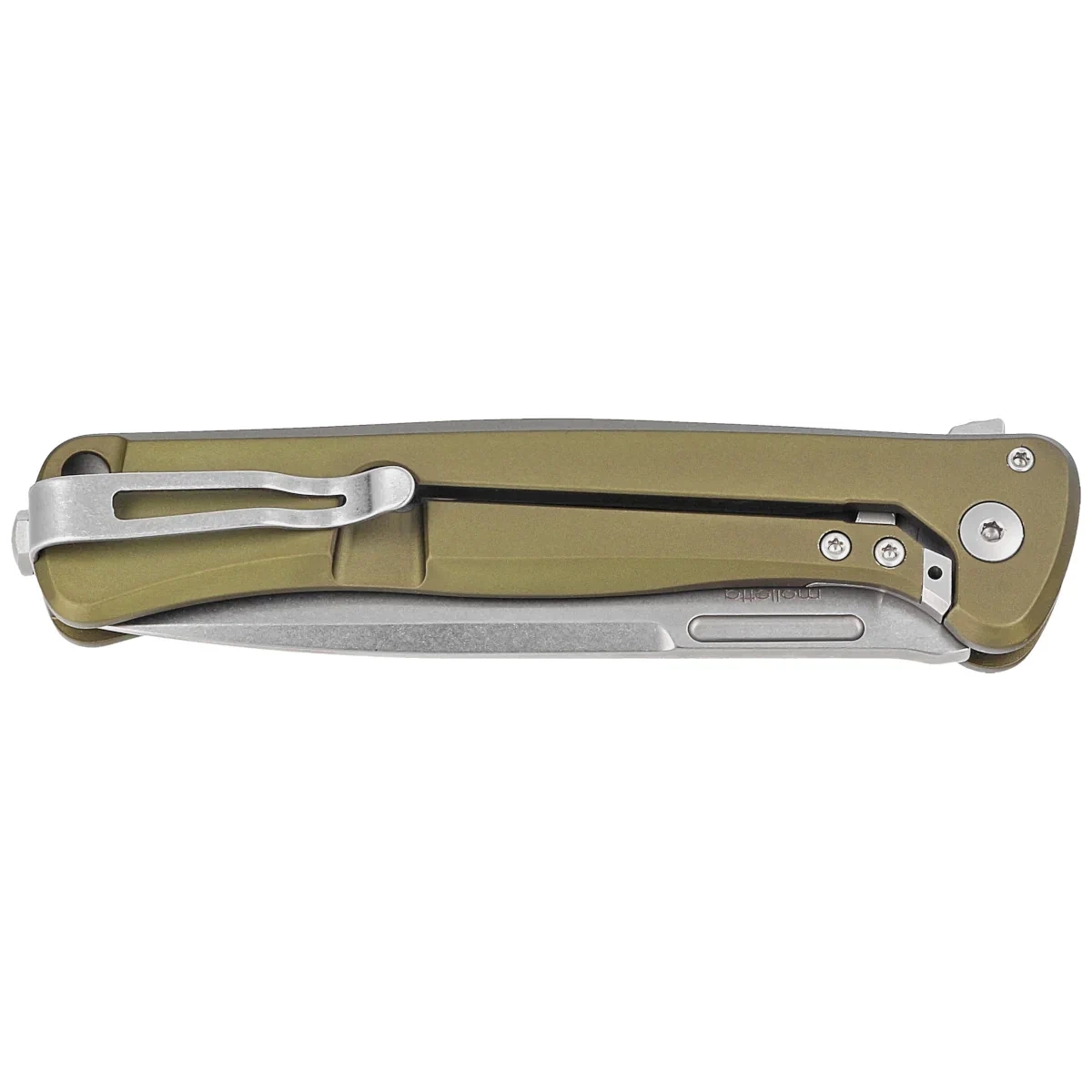 Nóż składany LionSteel Skinny Green Aluminium/Green Canvas Micarta, Stonewashed MagnaCut by Molletta (SK01A GS) 2 webp