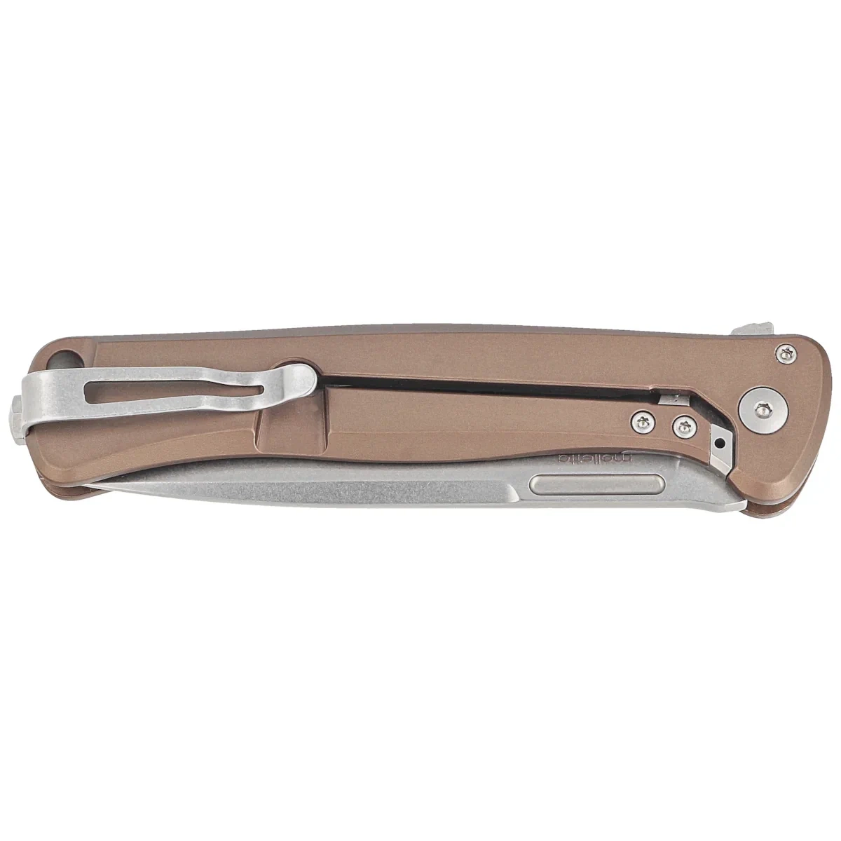 Nóż składany LionSteel Skinny Earth Aluminium/Natural Canvas Micarta, Stonewashed by Molletta (SK01A ES) 2 webp