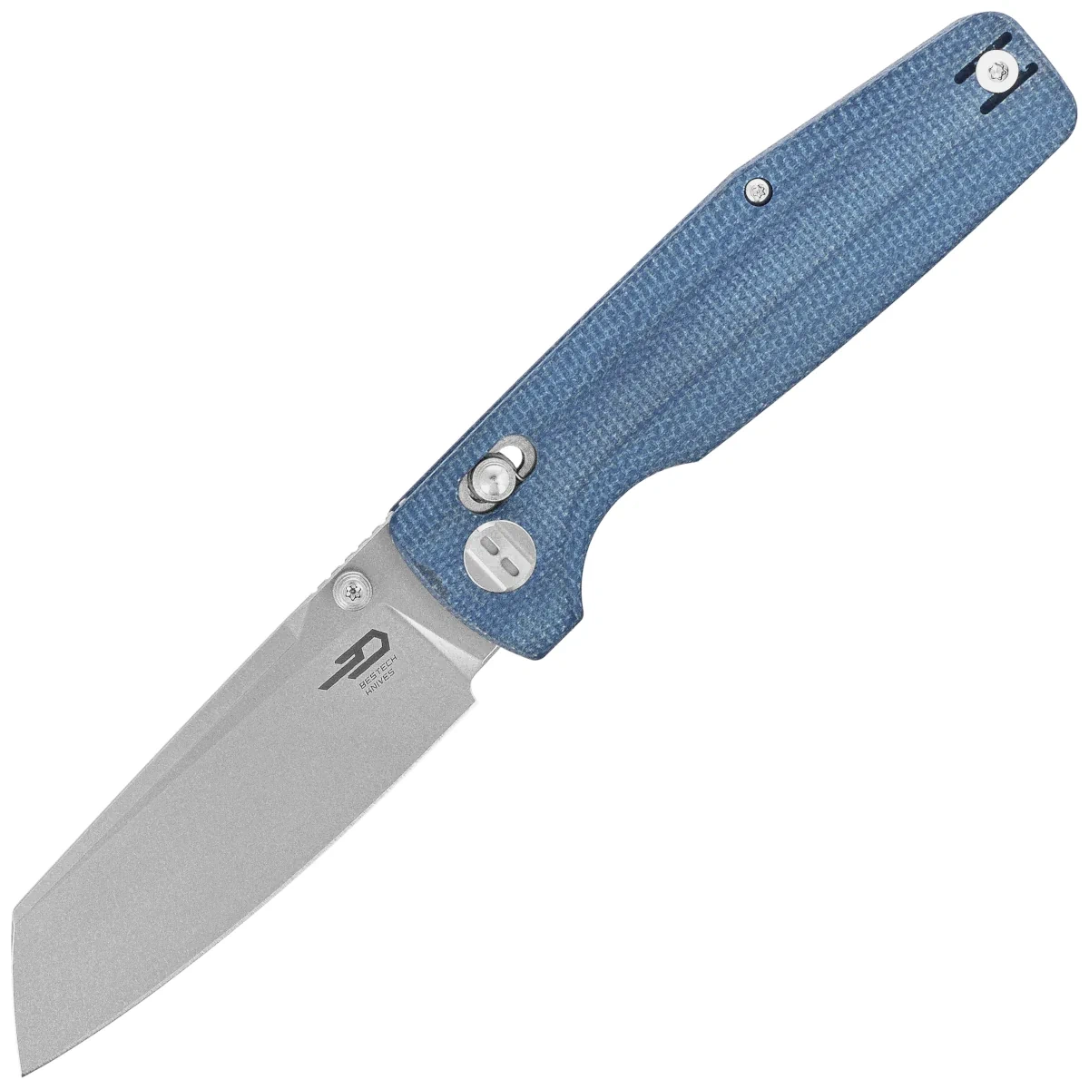Nóż składany Bestech Slasher Blue Micarta, Stonewashed D2 (BG56C-1) 1 webp