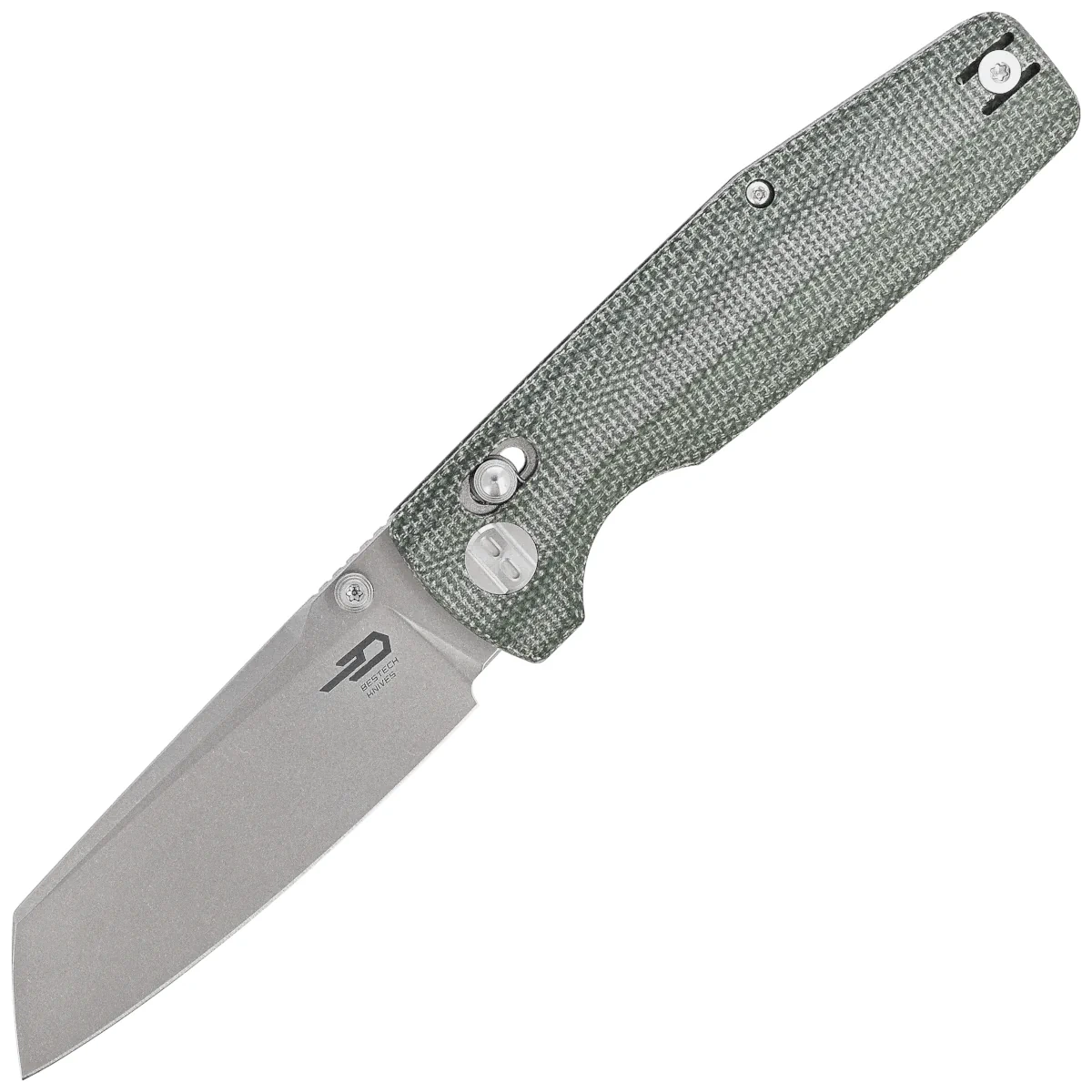 Nóż składany Bestech Slasher Green Micarta, Stonewashed D2 (BG56B-1) 1 webp