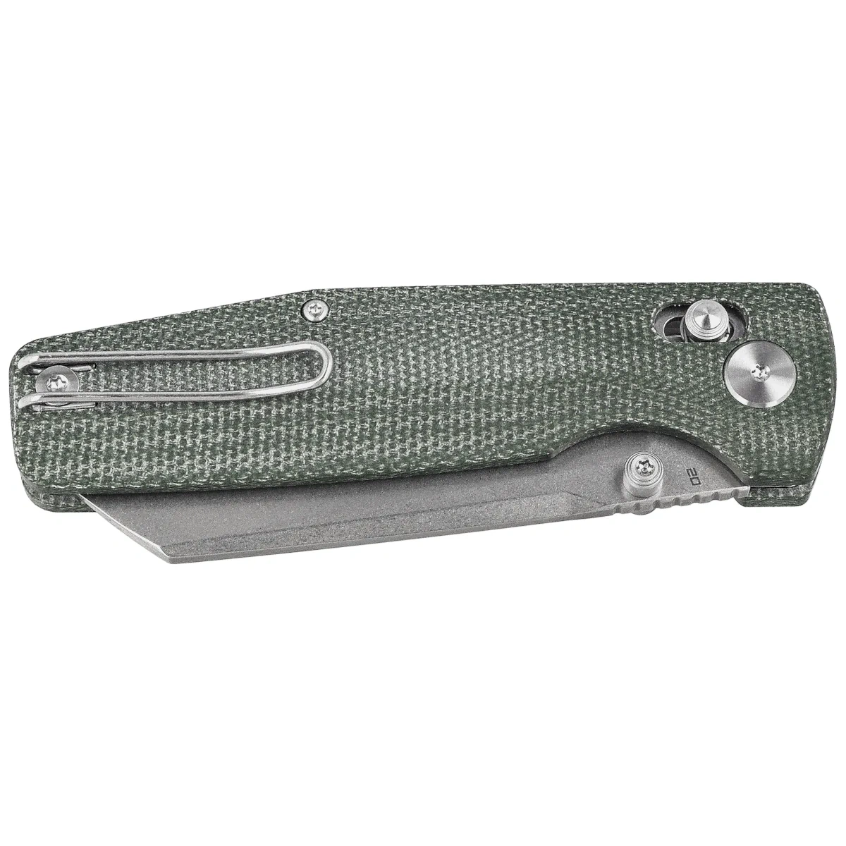 Nóż składany Bestech Slasher Green Micarta, Stonewashed D2 (BG56B-1) 2 webp