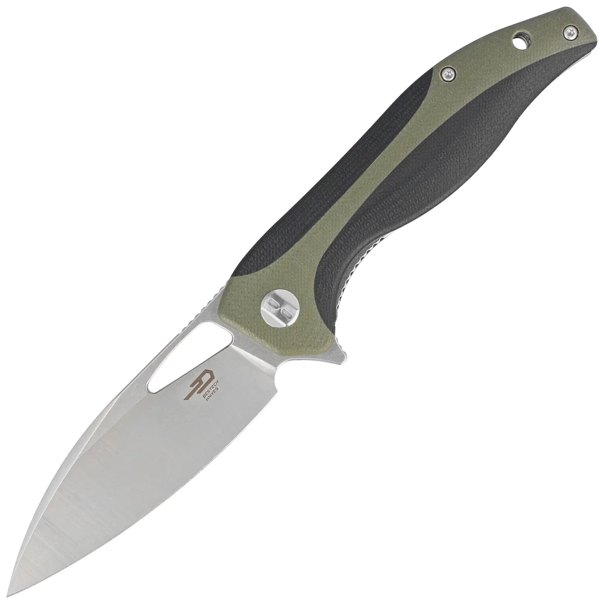 Nóż składany Bestech Komodo Black/Green G10, Stonewashed/Satin D2 (BG26A) 1 webp