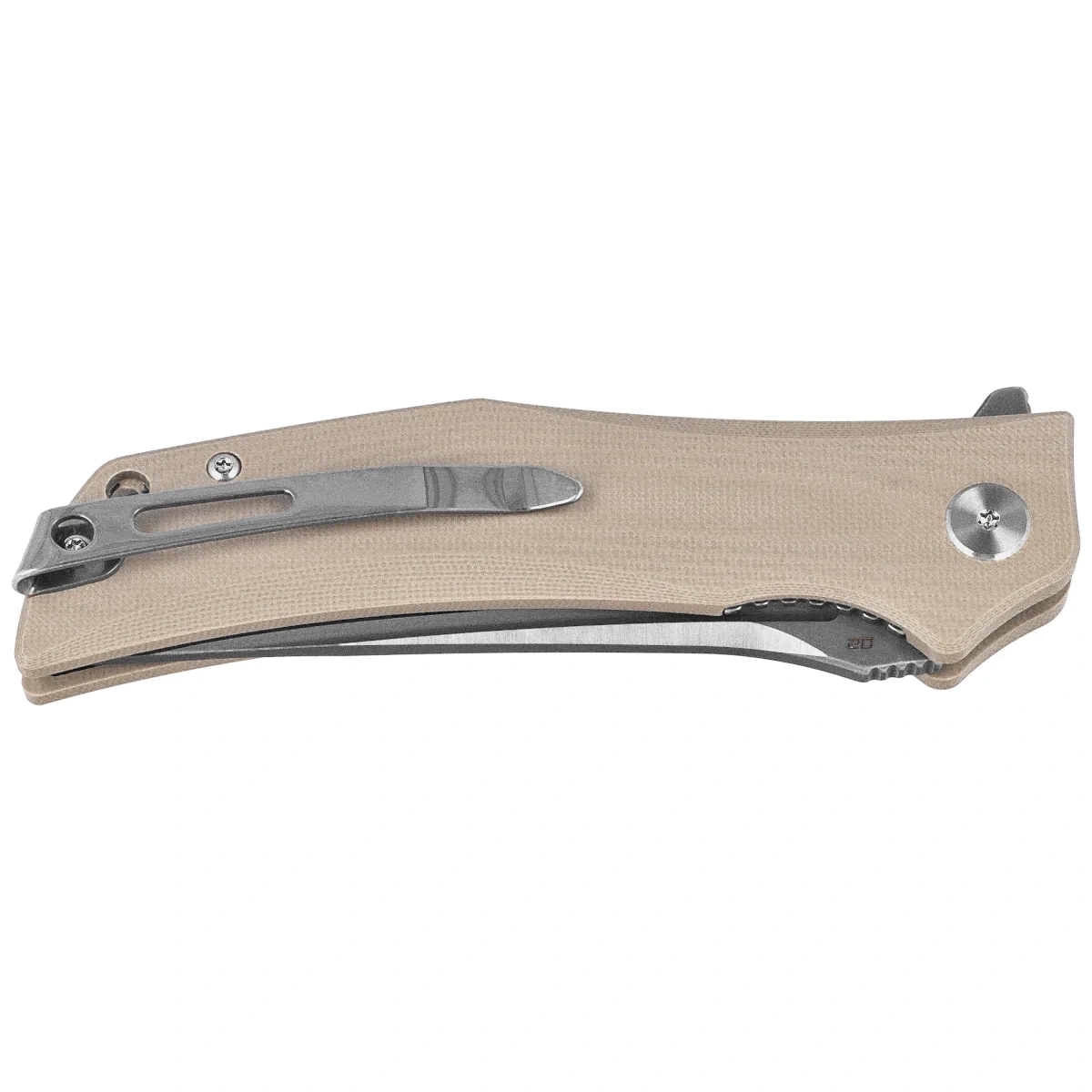 Nóż składany Bestech Scimitar Beige G10, Gray/Satin D2 (BG05C-2) 2 webp