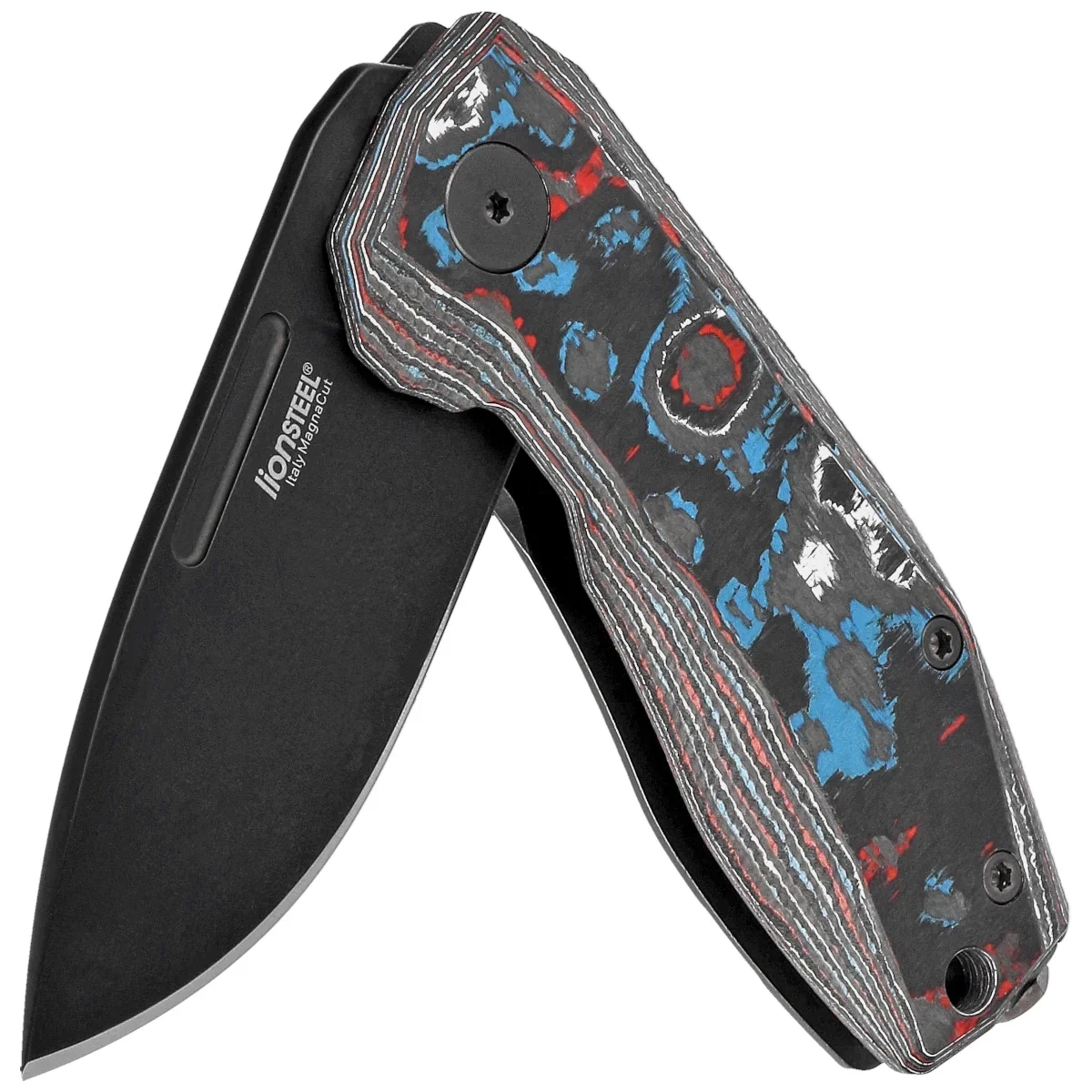 Nóż składany LionSteel Nano Nebula Fat Carbon, Old Black MagnaCut (NA01 NB) 3 webp