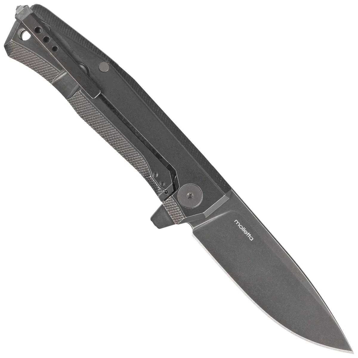 Nóż składany LionSteel Myto Toxic Storm Fat Carbon, Old Black MagnaCut by Molletta (MT01 MC TS) 3 webp