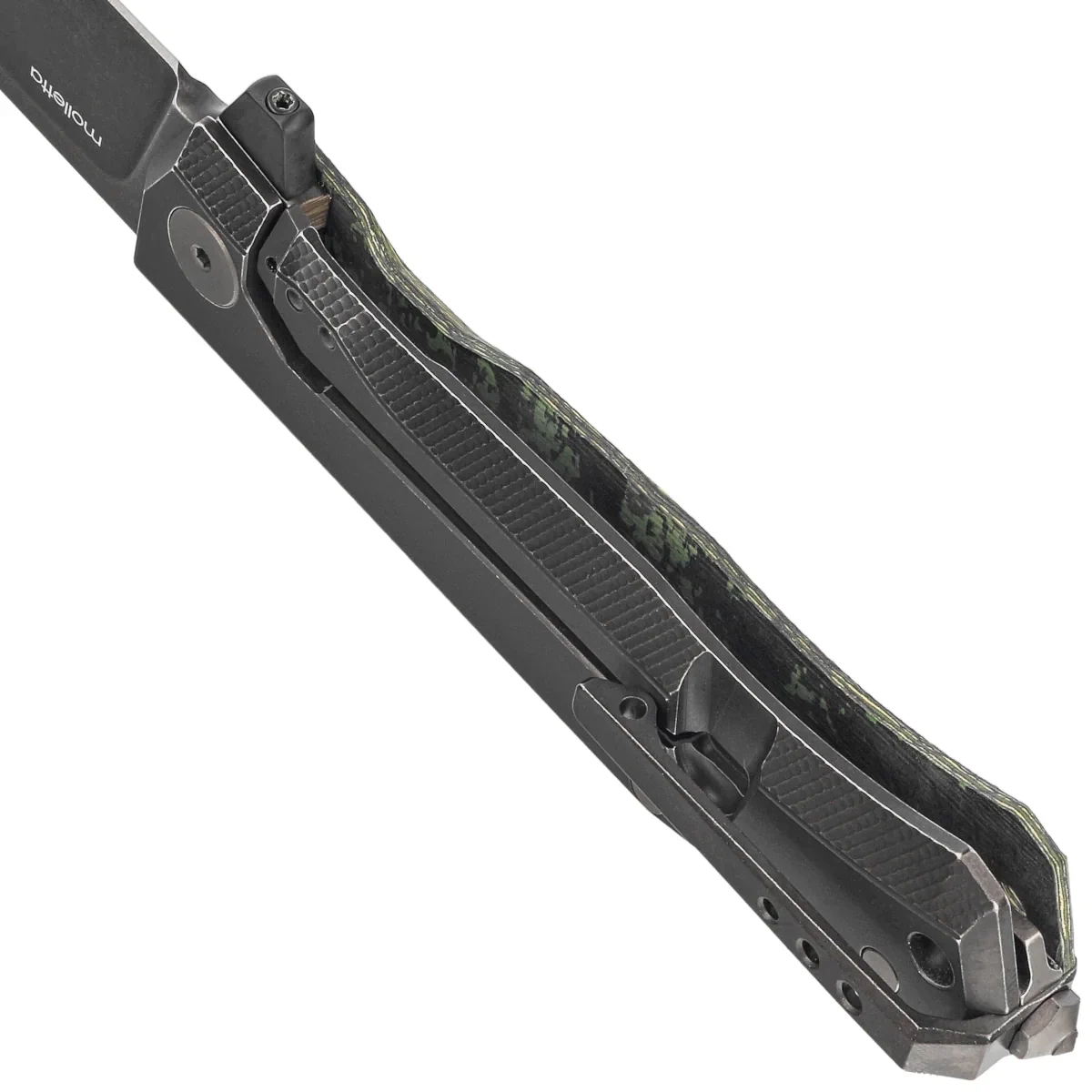 Nóż składany LionSteel Myto Toxic Storm Fat Carbon, Old Black MagnaCut by Molletta (MT01 MC TS) 5 webp